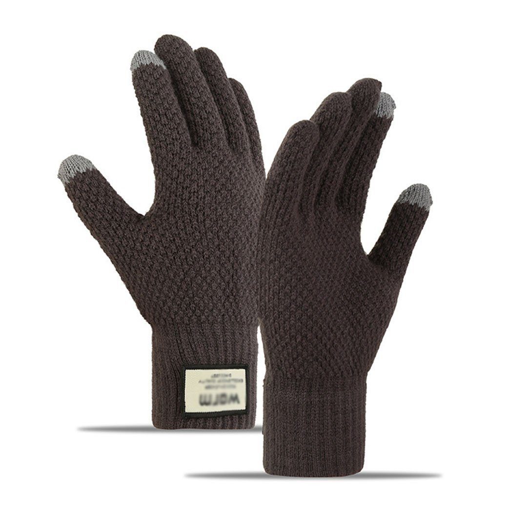 AUKUU Strickhandschuhe Strickhandschuhe Verdickte warme und kalte (Winter-Touchscreen-Strickhandschuhe) dunkelgrau