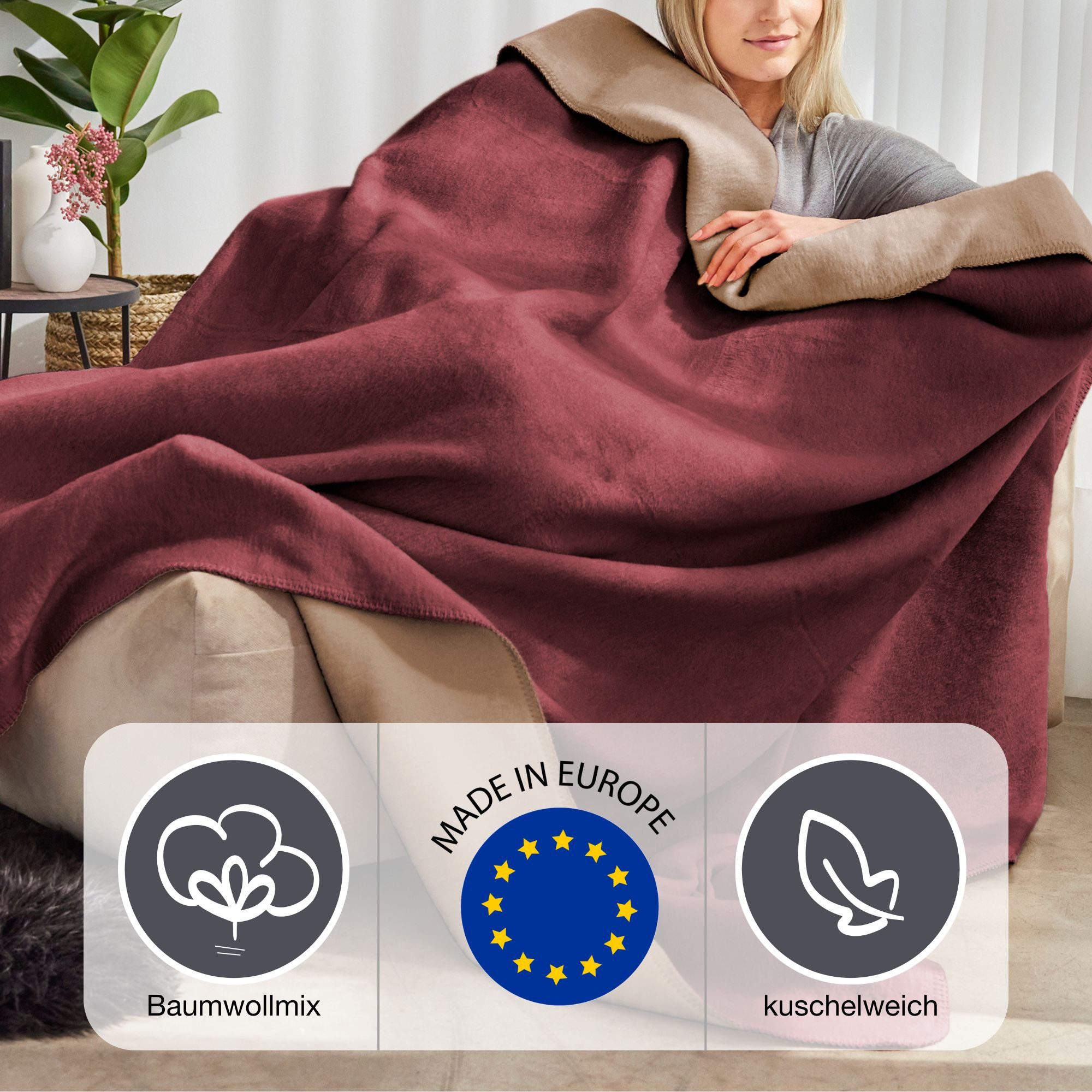 Wohndecke Wohndecke Doubleface Dublin, IBENA, in trendigen Farben günstig online kaufen