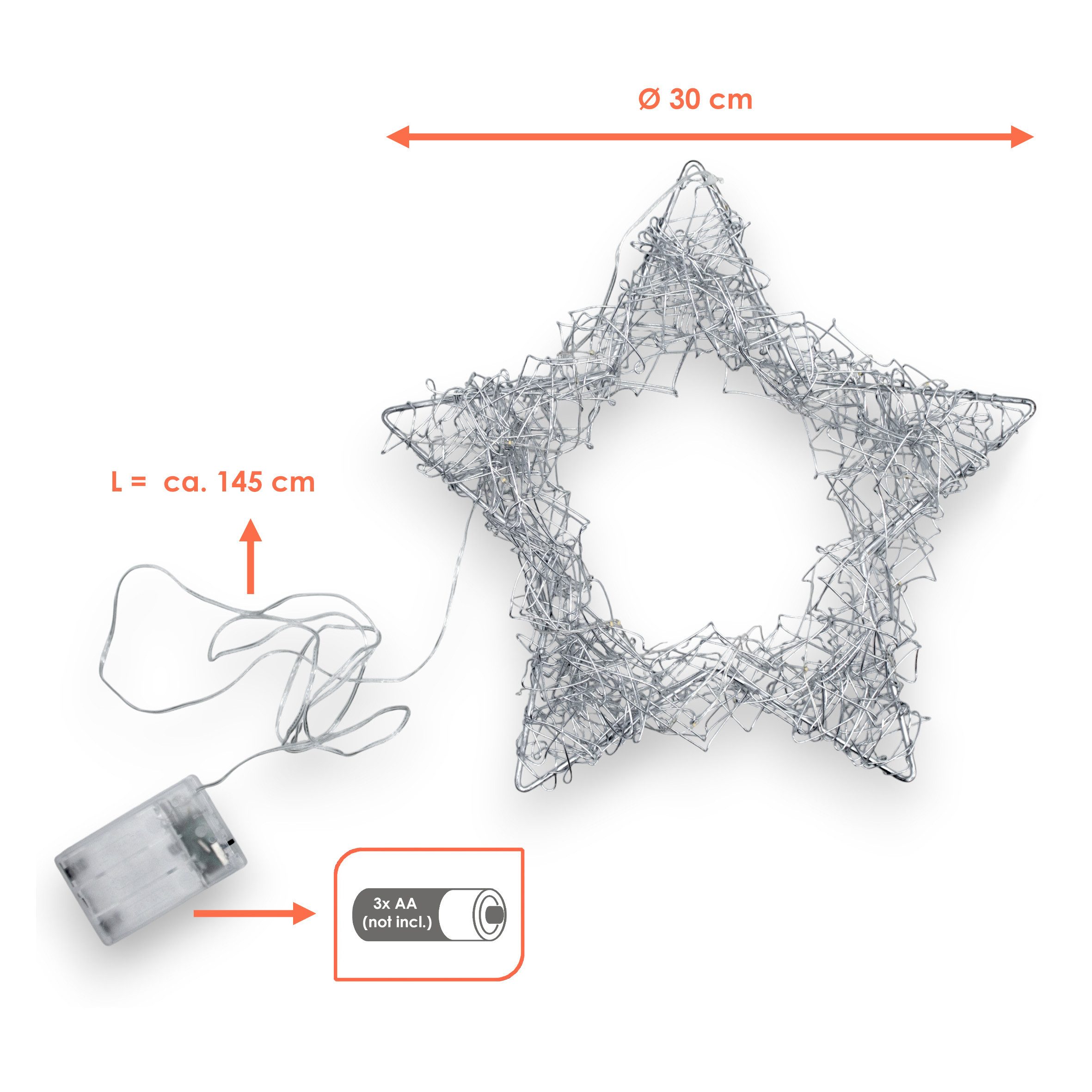 Spetebo Dekokranz LED Draht Stern zum günstig online kaufen