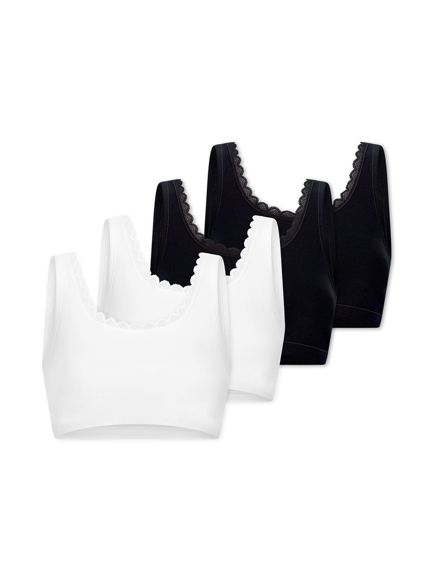 uncover by SCHIESSER Bustier Cotton Lace (4-tlg) BH, Bustier Top, Bustier‑BH