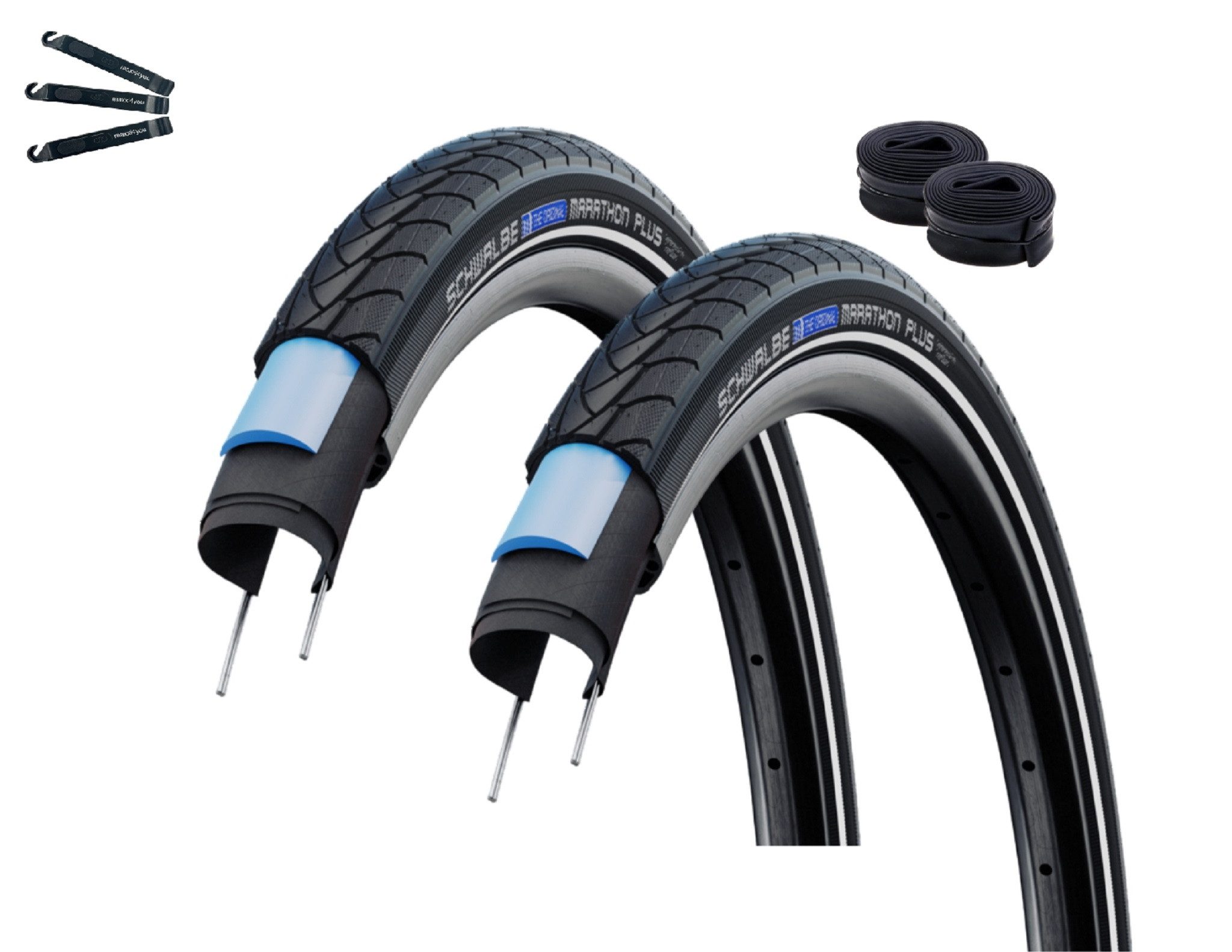 maxxi4you Fahrradreifen Schwalbe Fahrradreifen 2 x Marathon Plus 40-559 + 2 x AV13 inkl. RH