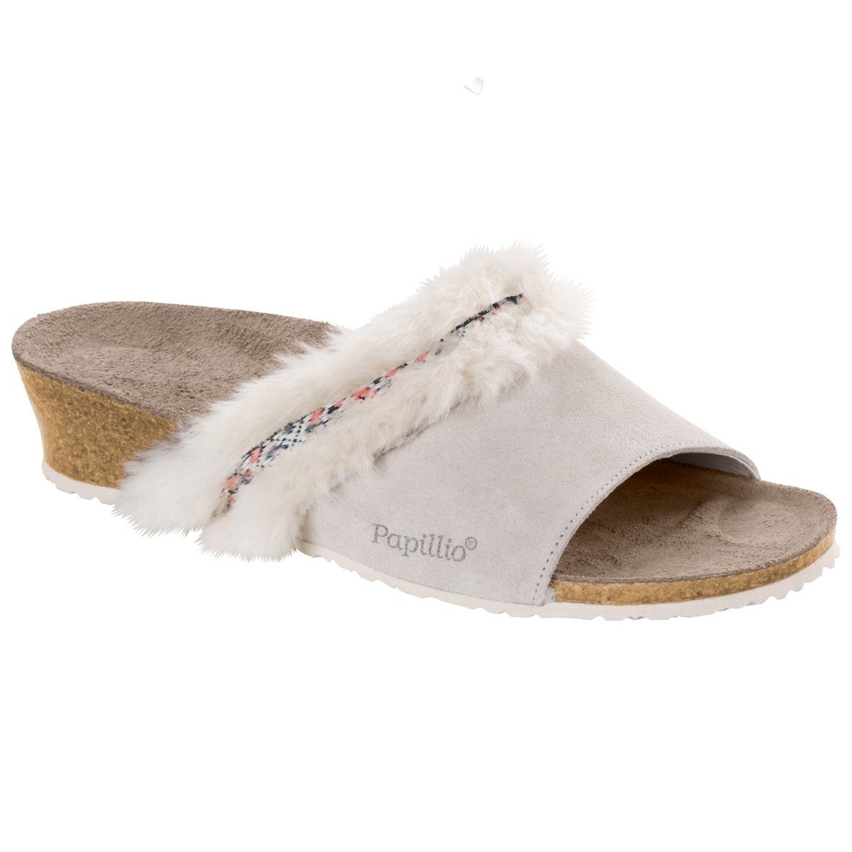 Papillio by BIRKENSTOCK Amber Veloursleder-Lammfell schmal Damen Keilsandalette