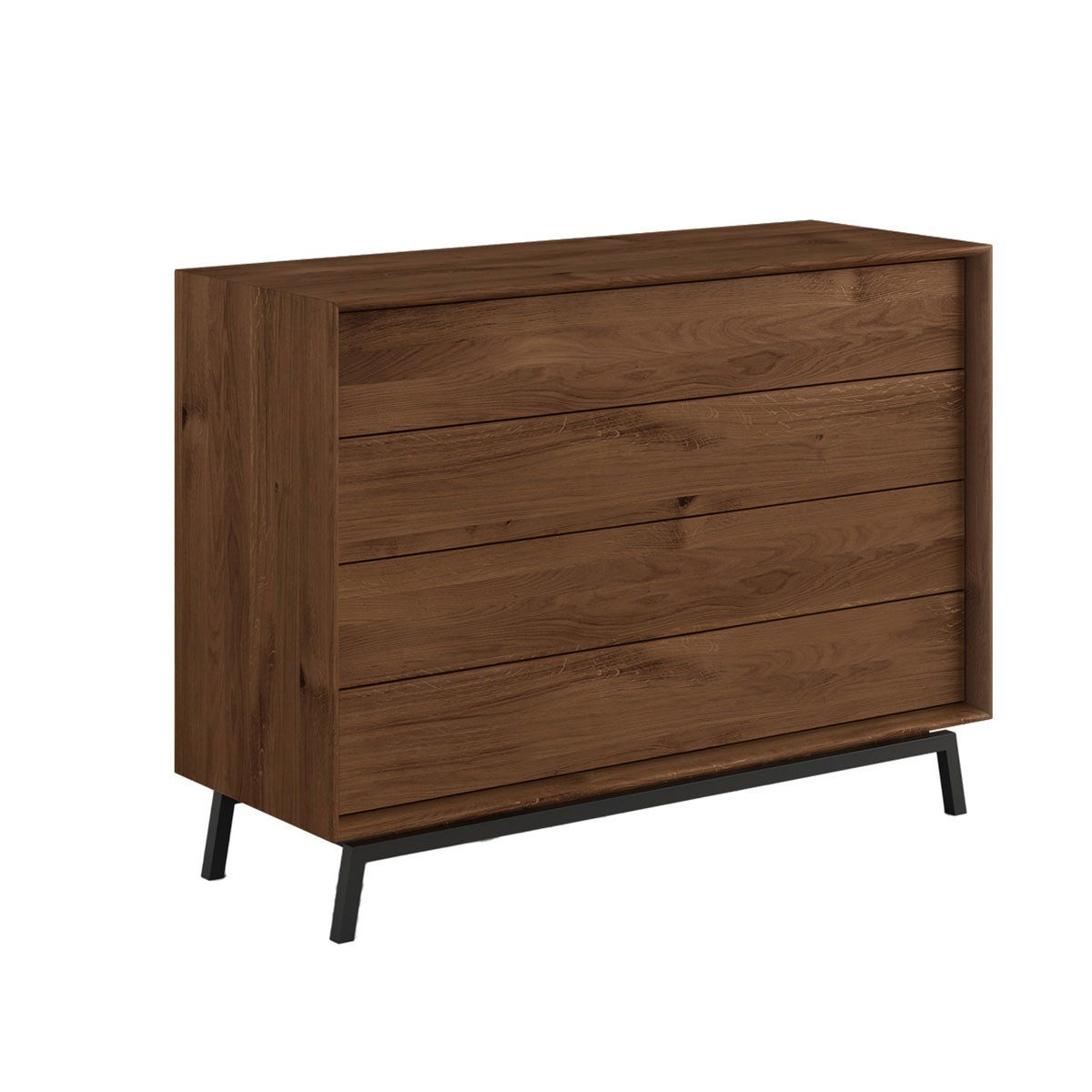 Feldmann-Wohnen Schubkastenkommode Modern Loft (mit Schubladen, 1 St., Massivholz, geölte Oberfläche), 121x45x90cm mit Schubladen Eiche Tabak