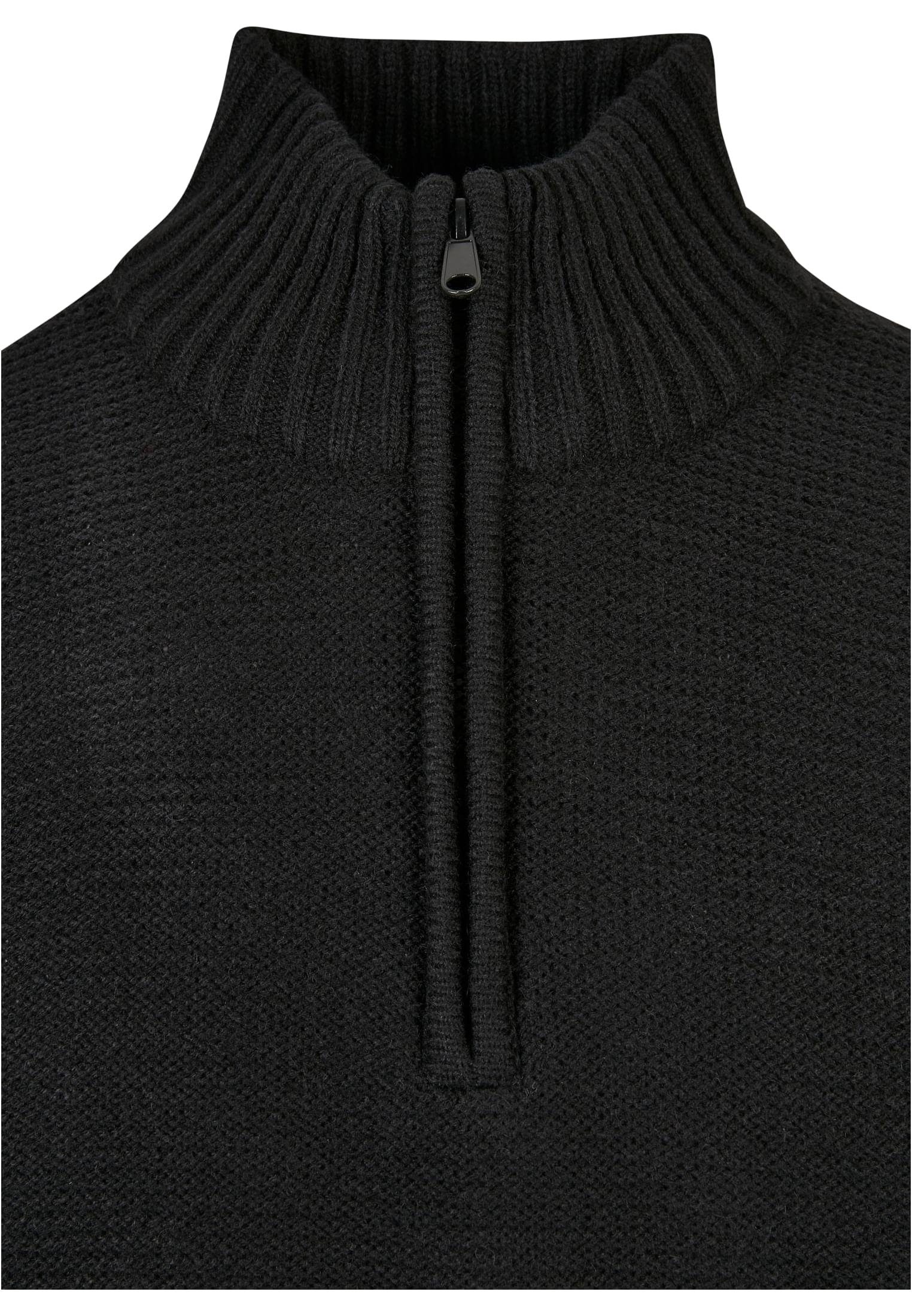 URBAN CLASSICS Sweatshirt Herren Knit Troyer black (1-tlg)