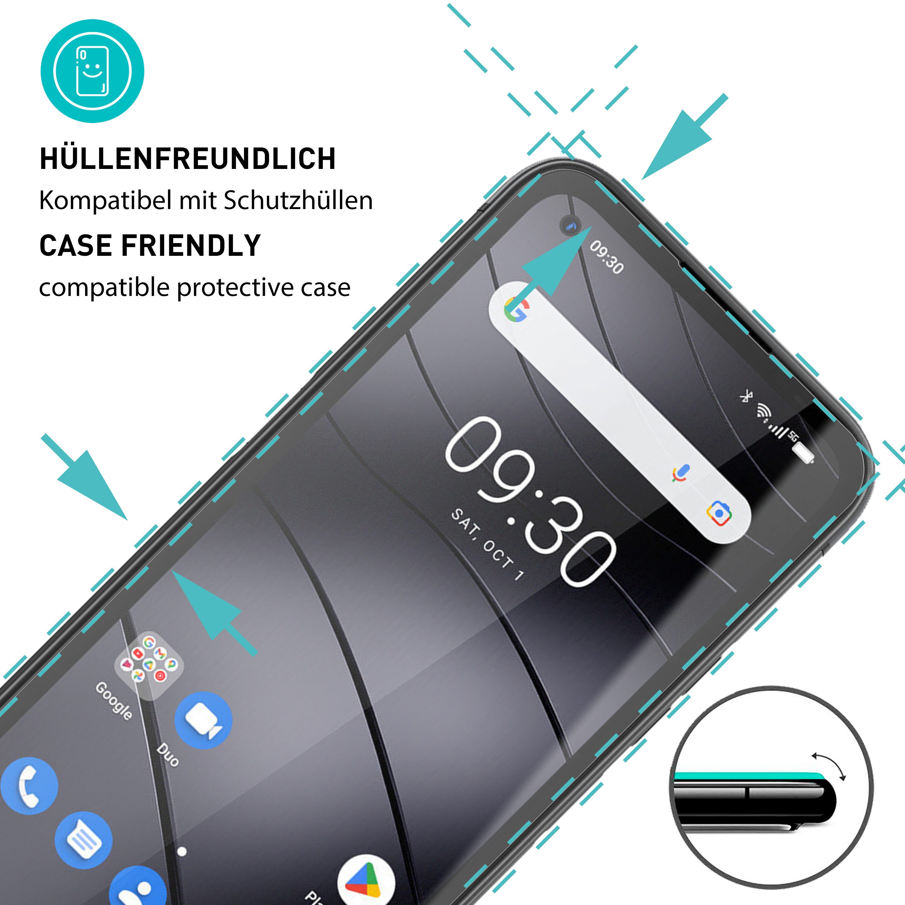 smartect Displayschutzglas Schutzglas Panzerfolie Klar für Gigaset GX6, Set, 3 Stück, Schutzfolie Glasschutz Bildschirm