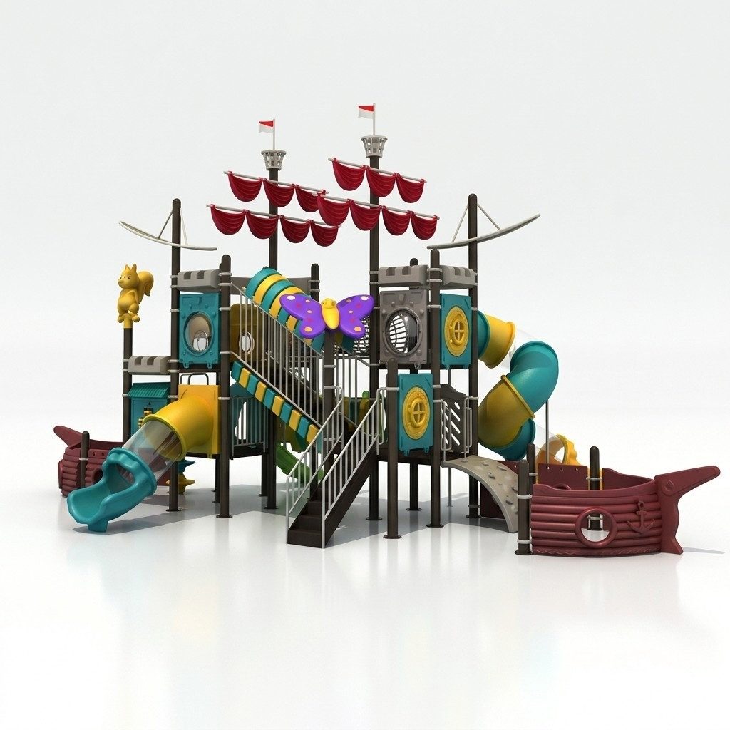 JVmoebel Spielturm Spielplatz Schiff mit Rutsche aus robustem Kunststoff für Kinder, Made in Europa