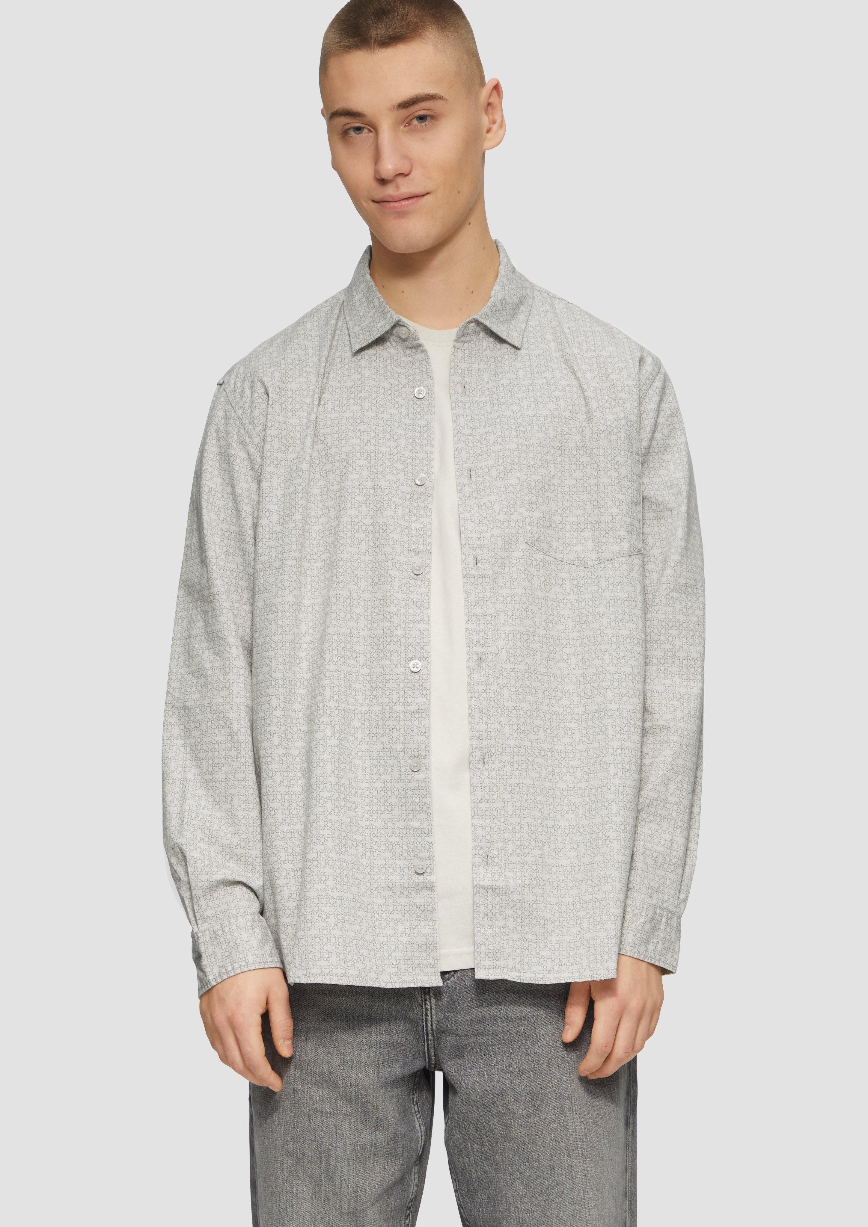 Langarmhemd Regular Fit: Hemd mit All-over-Print