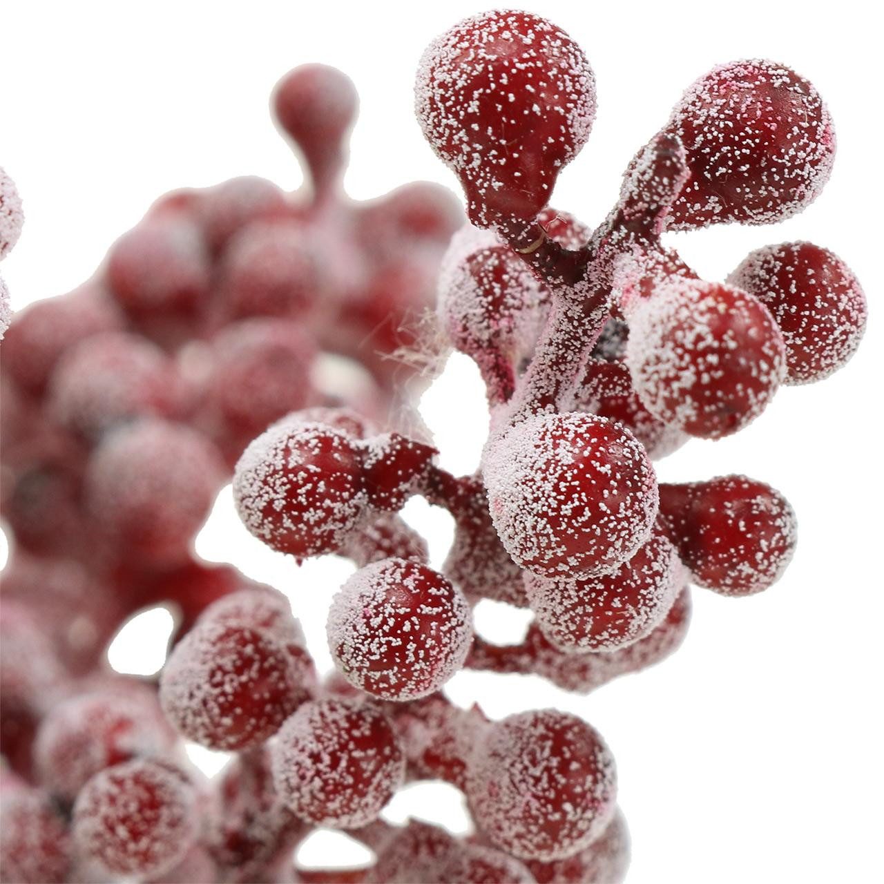 Winterliche Kunstpflanze VIANA Beerenpick Rot Geeist 21cm - Deko-Zweig für günstig online kaufen