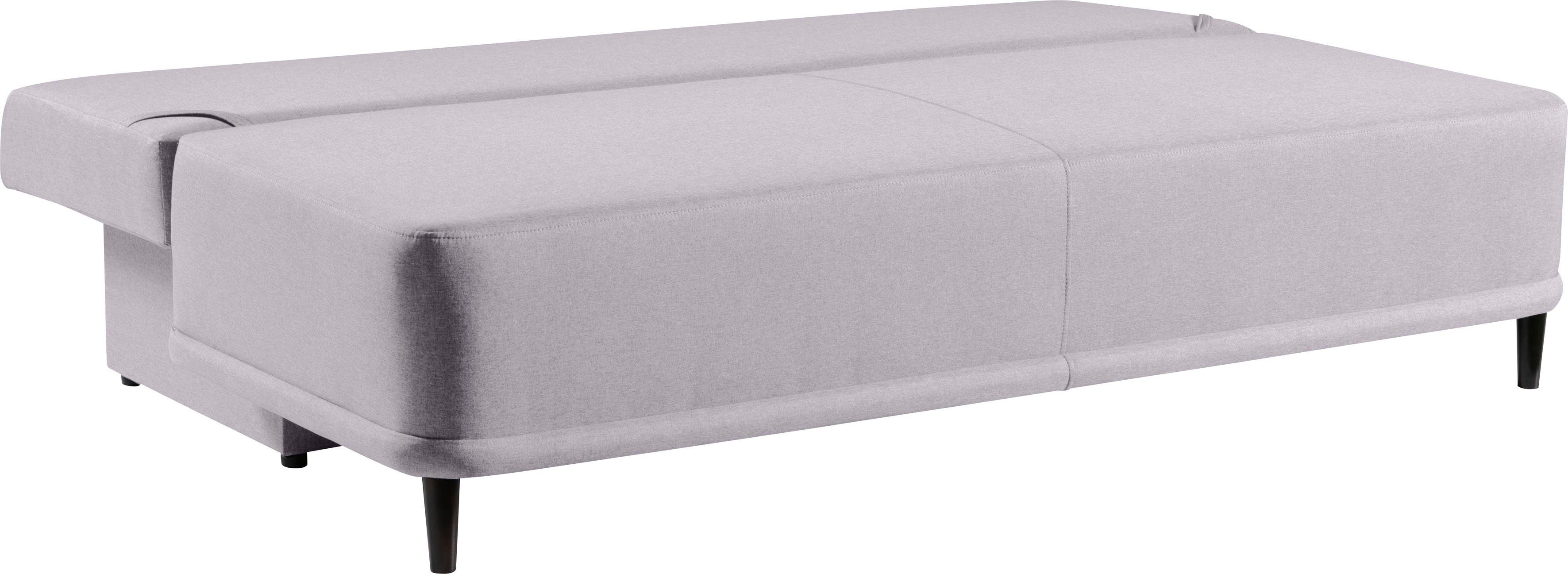 WERK2 Schlafsofa Street, 2-Sitzer Sofa Silber mit Bettkasten Federkern und Silber | | Silber & Schlafcouch