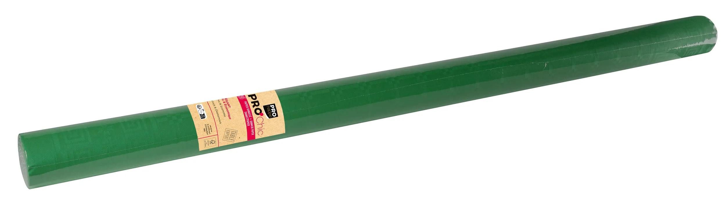 PROnappe Tischband 6x Papiertischdecke auf Rolle 1,18x25m Tannengrün R482518I, Nappes rouleaux papier damassé