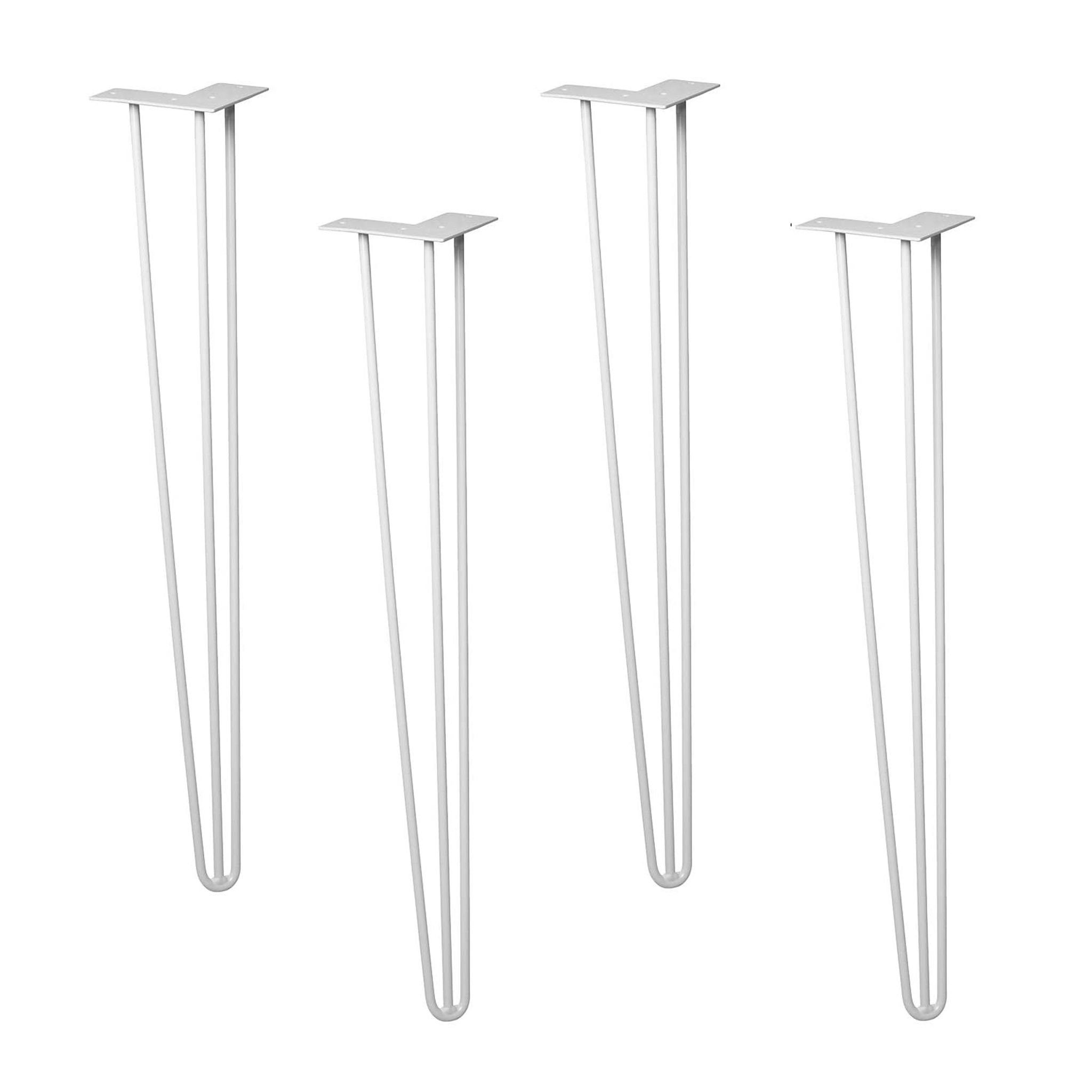 WAGNER design yourself Möbelfuß Möbelbein/Tischbein - HAIRPIN LEGS 4er Set - Retro Style - 12 x 12 x 71 cm in diversen Farben, Bein konisch/schräg verlaufend, mit integrierter Anschraubplatte