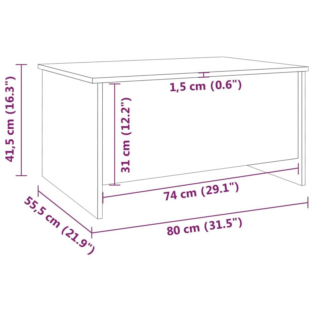 vidaXL Couchtisch 80x55,5x41,5 | Holzwerkstoff Couchtisch Weiß Weiß (1-St) Weiß cm