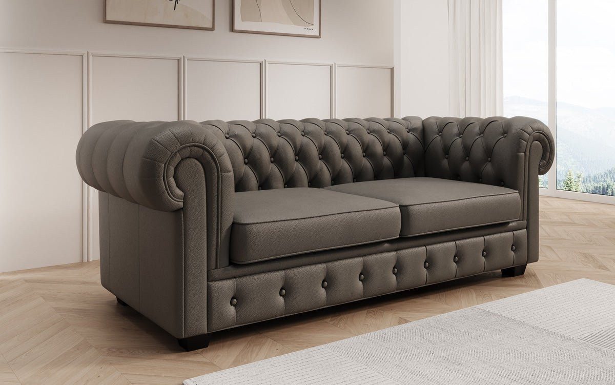 Luxusbetten24 Sofa Chesterfield 3 Sitzer Sofa Royal, in Echtleder