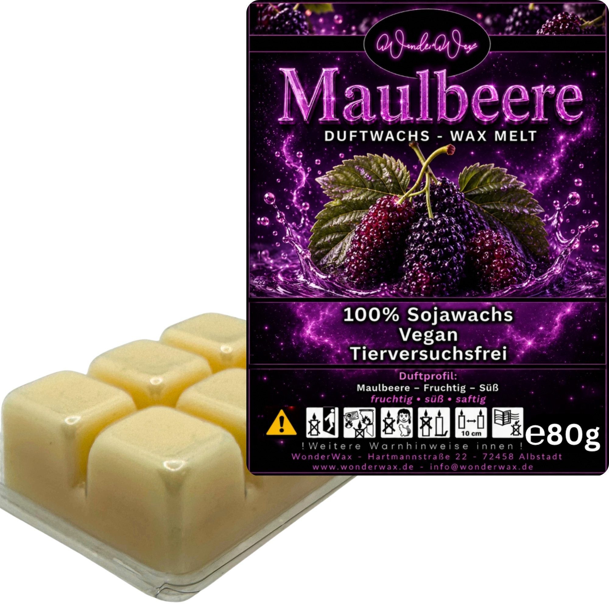 WonderWax Duftwachs WonderWax® Duftwachs 6 Würfel, (Maulbeere), Duftrichtung: Maulbeere