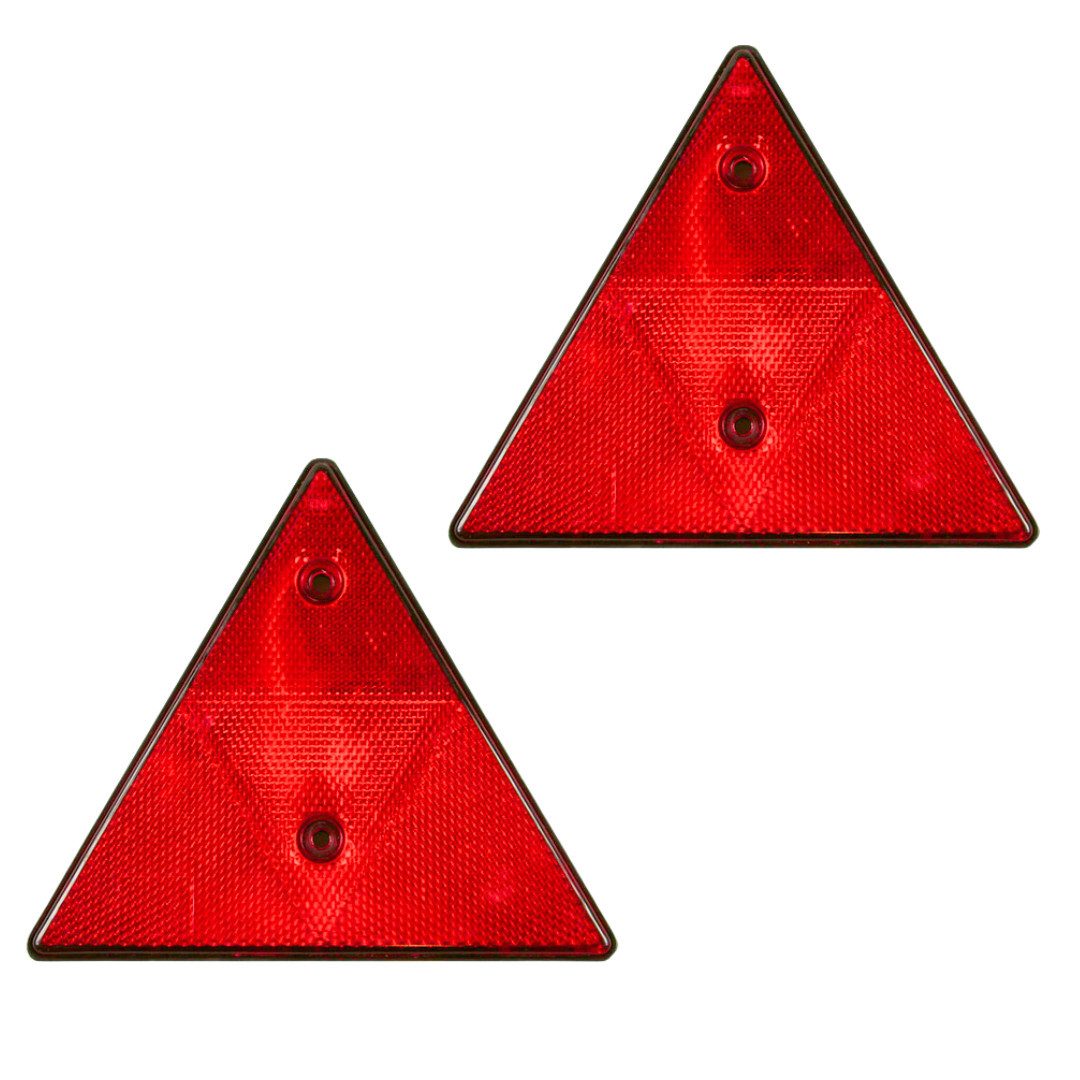 RACEL Blitzlichtreflektoren 2x Reflektor Dreieck rot PKW Anhänger Rückstrahler mit Loch E‑geprüft, (1 St), Sicher, wetterfest