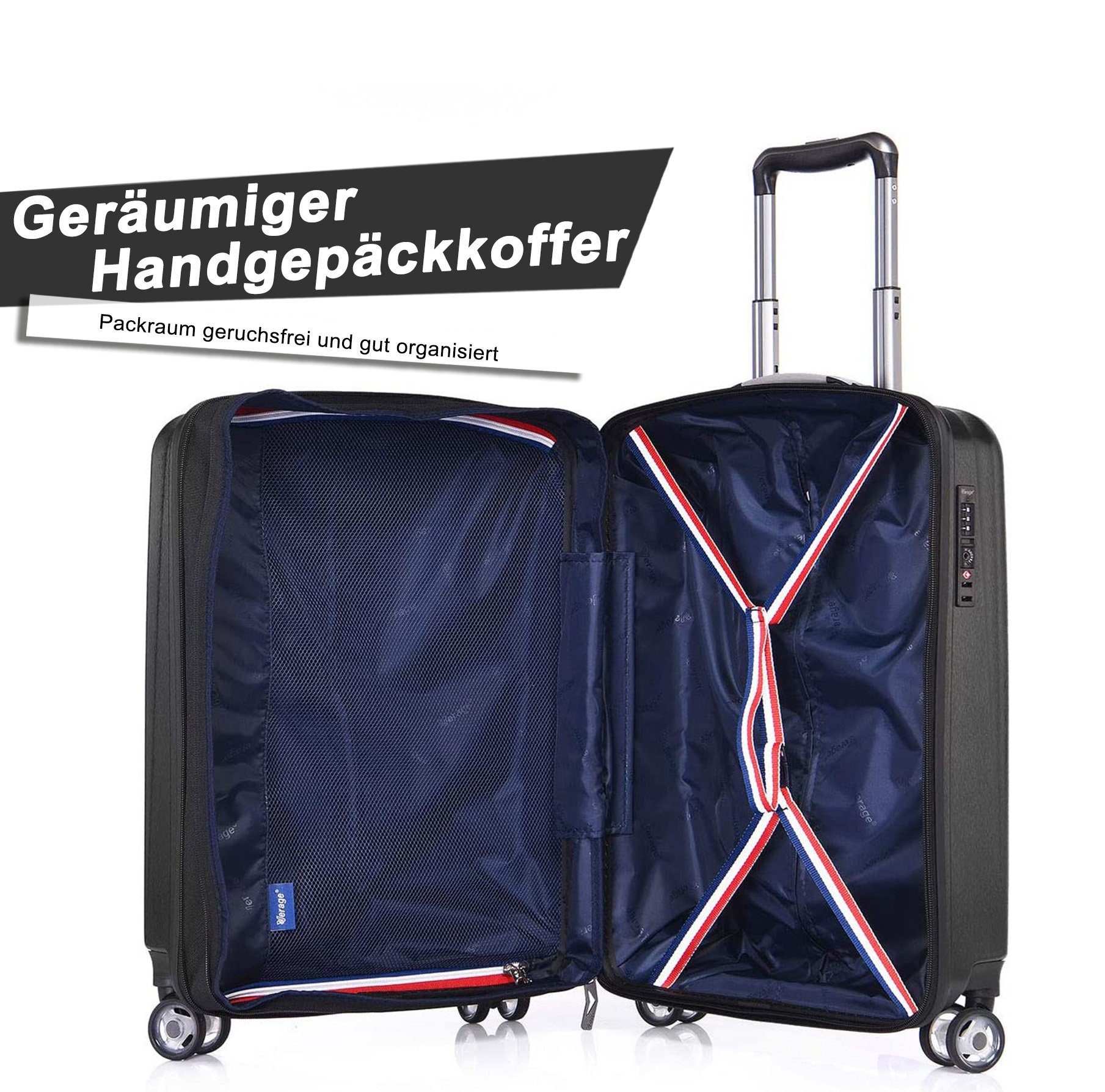 Verage Handgepäckkoffer Kinetic 19'',Hartschalenkoffer, 4 Rollen, günstig online kaufen