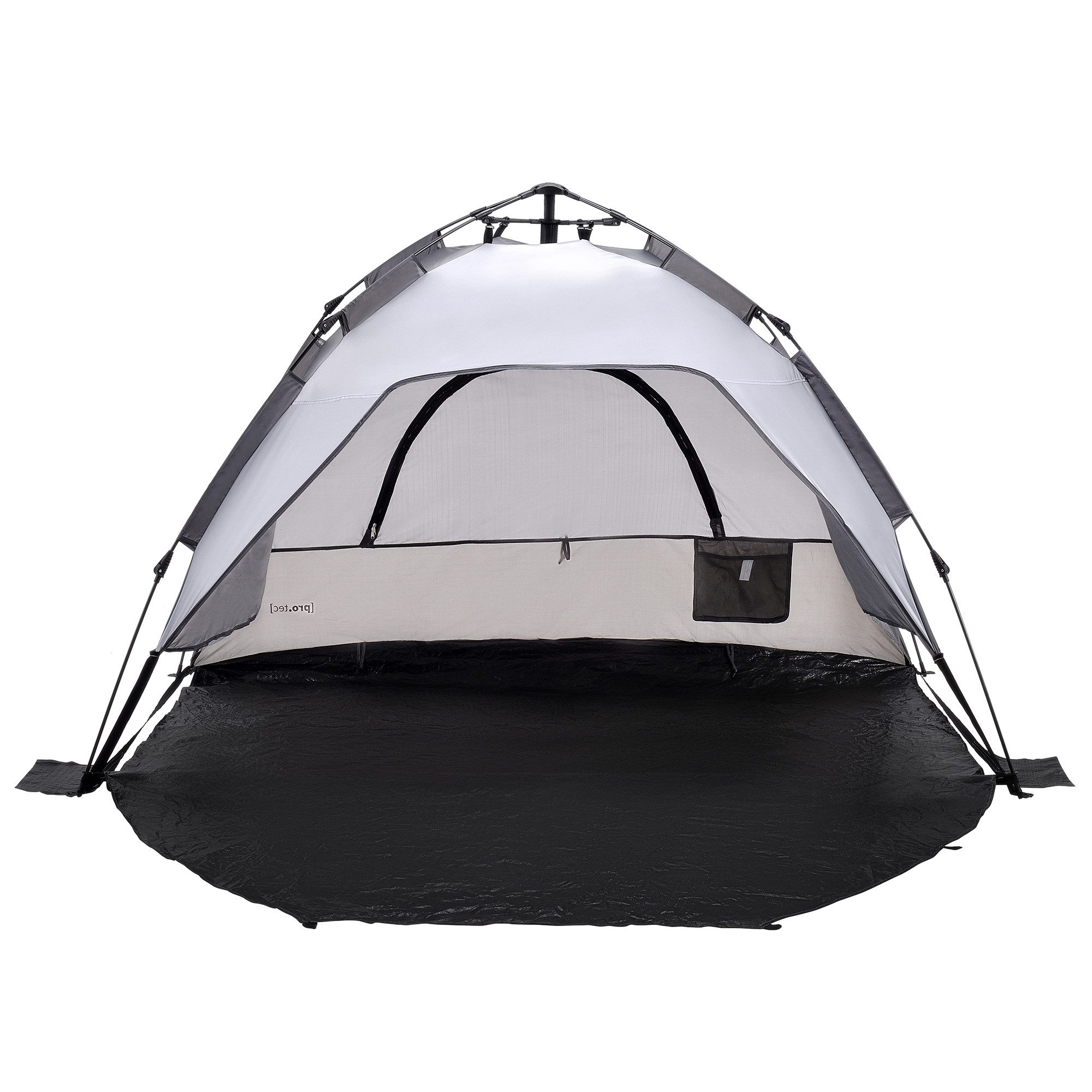 pro.tec Strandmuschel, Personen: 2, »Mullsjö« Pop Up Strandzelt 215x135x140cm Polyester Grau