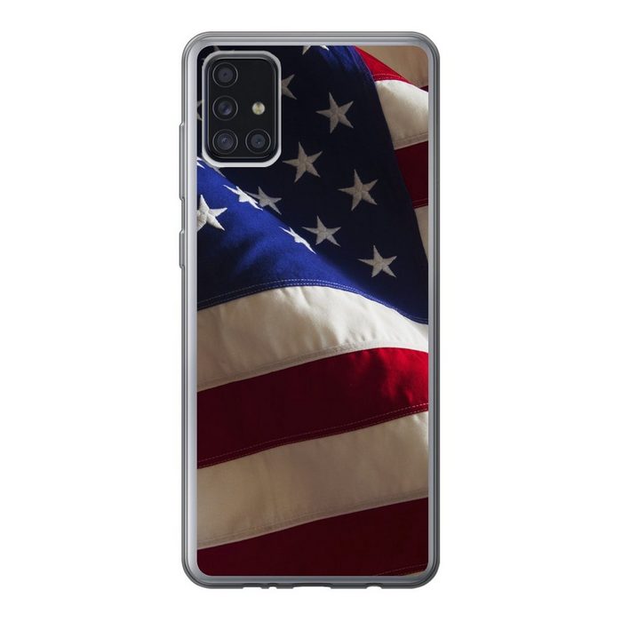 MuchoWow Handyhülle Ausschnitt aus einer Flagge der Vereinigten Staaten Handyhülle Samsung Galaxy A52 5G Smartphone-Bumper Print Handy