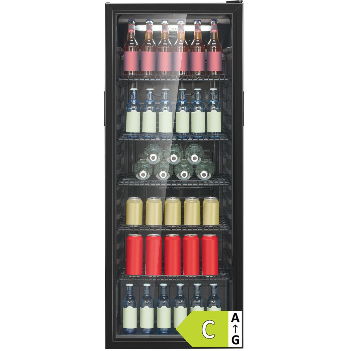 BOMANN Getränkekühlschrank KSG 7292, 143 cm hoch, 55 cm breit, MultiAirflow-System, Energieklasse C, 143cm