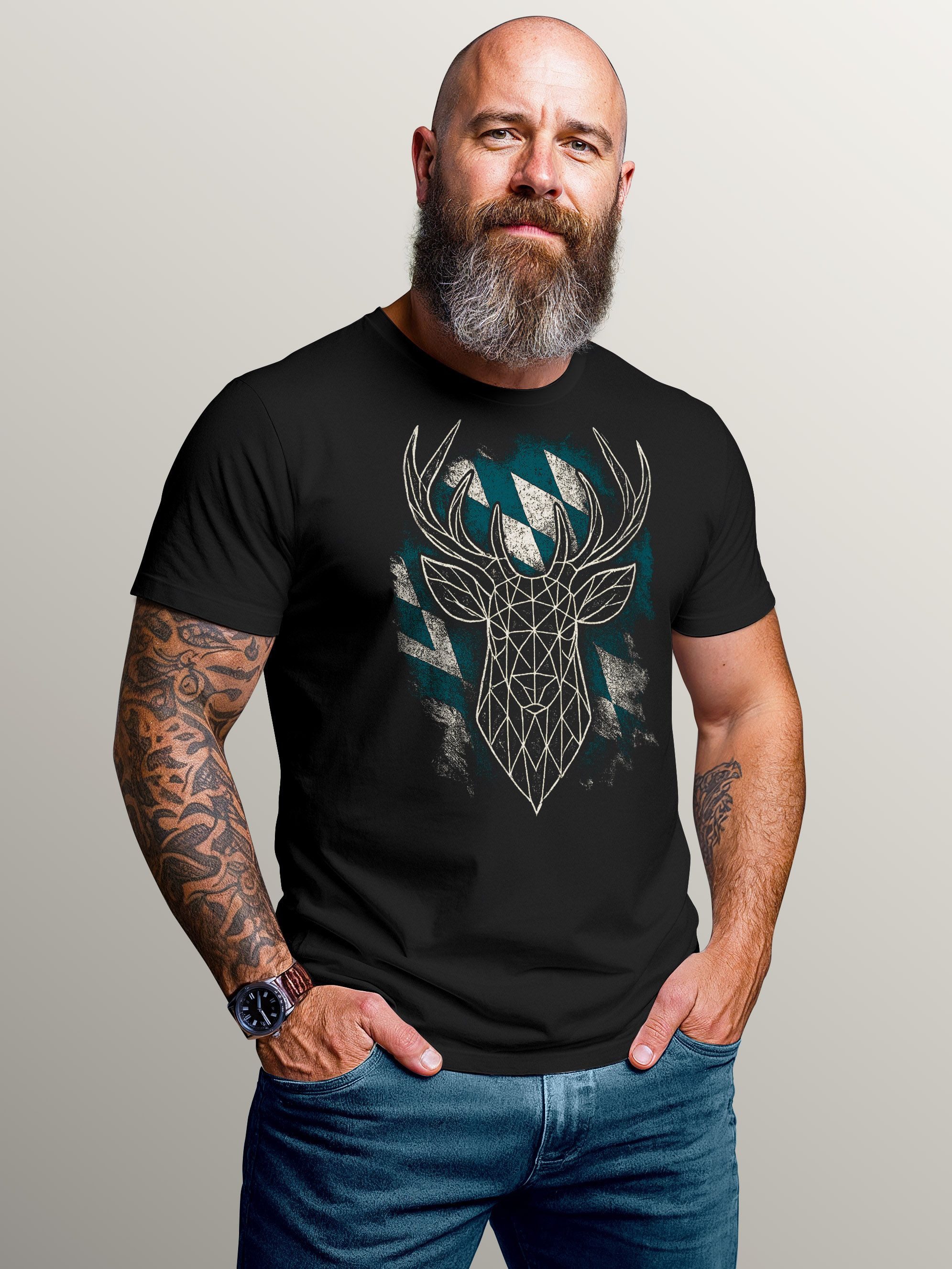 MoonWorks Print-Shirt Herren T-Shirt für das Oktoberfest Bayerisches Original Fun-Shirt mit Print