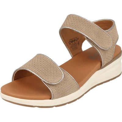 Caprice »Damen Schuhe Sommer Leder Sandalette 9-28307-20 mit 2-Fach Klett« Keilsandalette