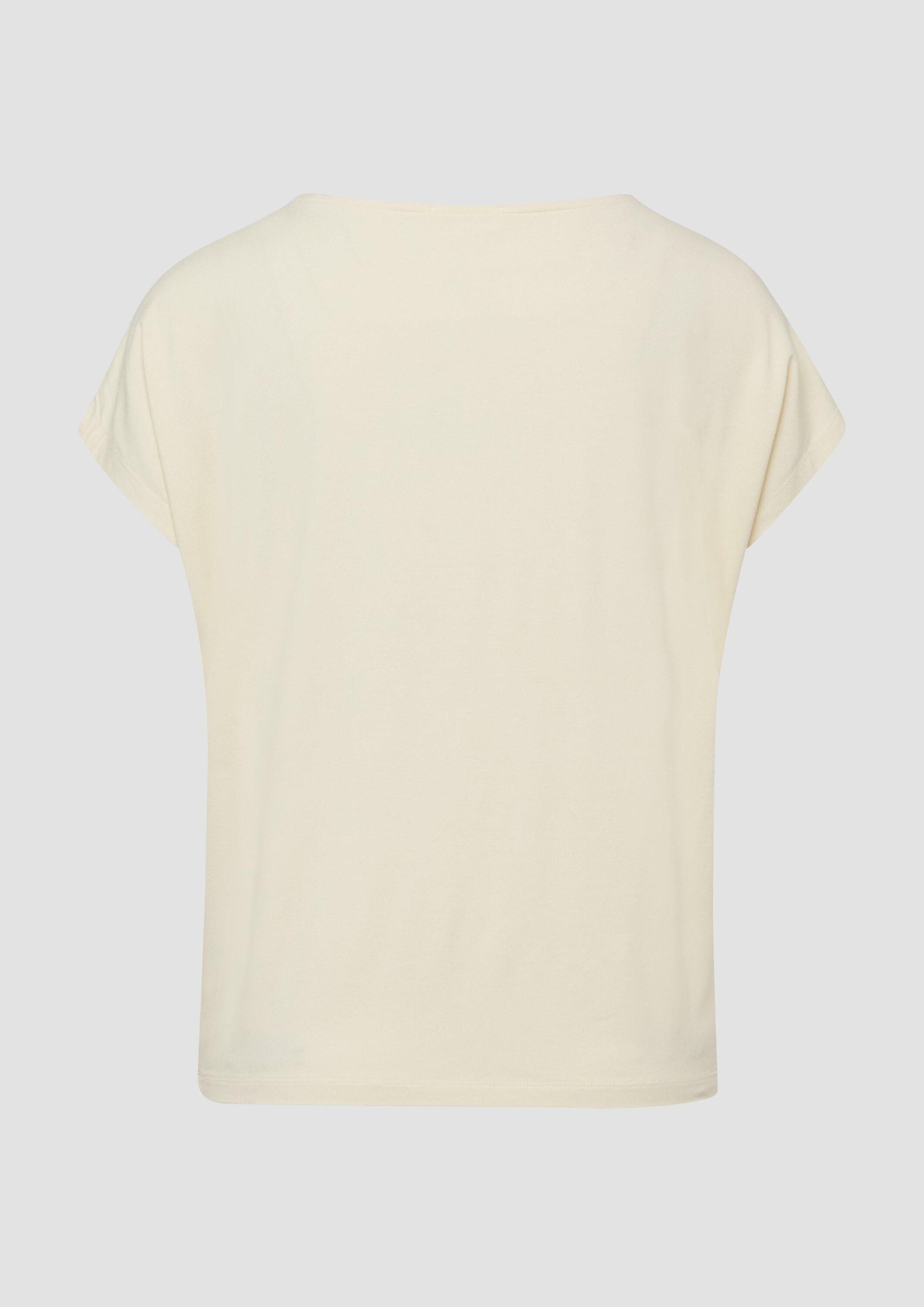 s.Oliver Kurzarmshirt T-Shirt Fließendes Jersey-Shirt mit überschnittenen S günstig online kaufen