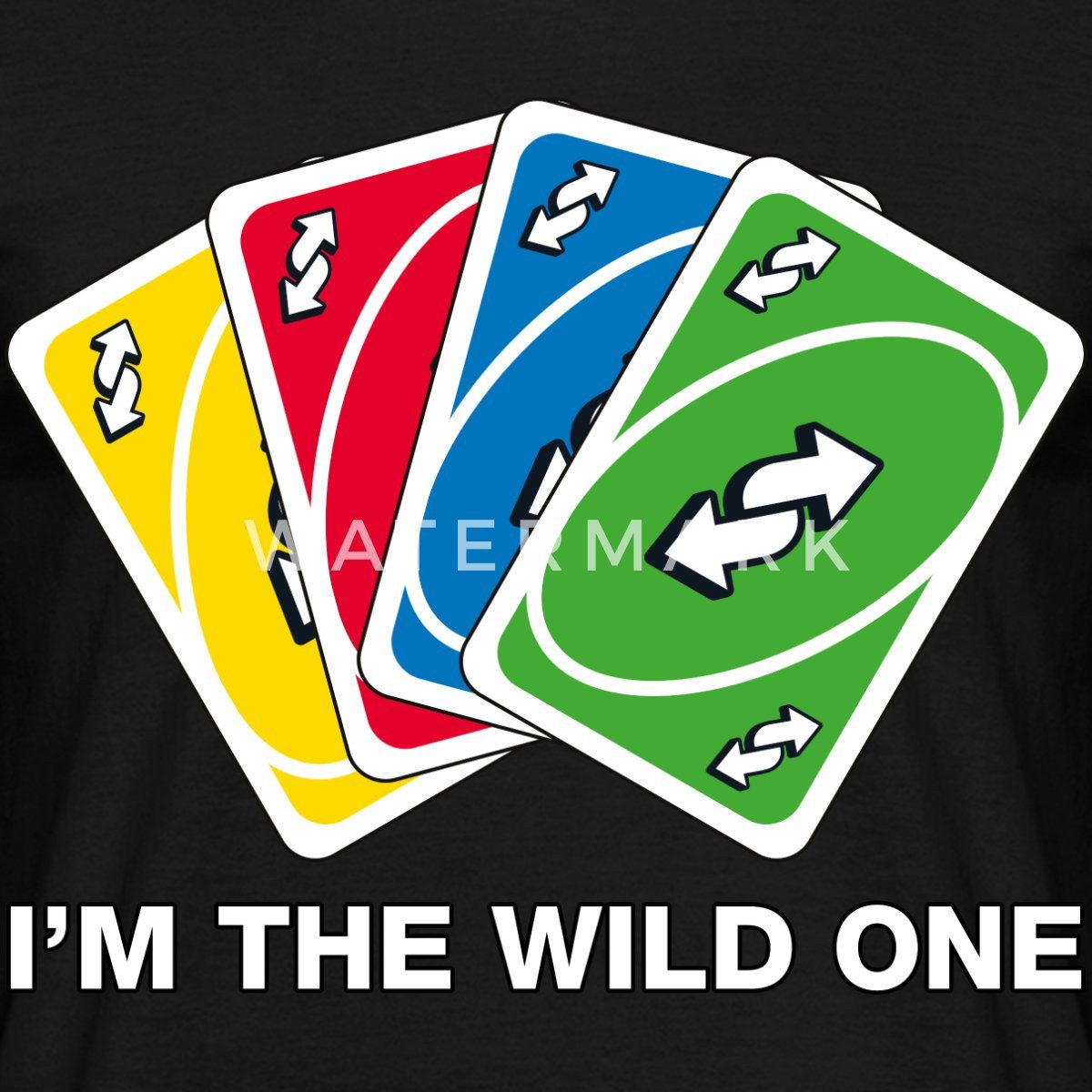 Spreadshirt T-Shirt UNO I'm The Wild One Meme Richtungswechsel-Karte Geschenk Männer T-Shi (1-tlg)