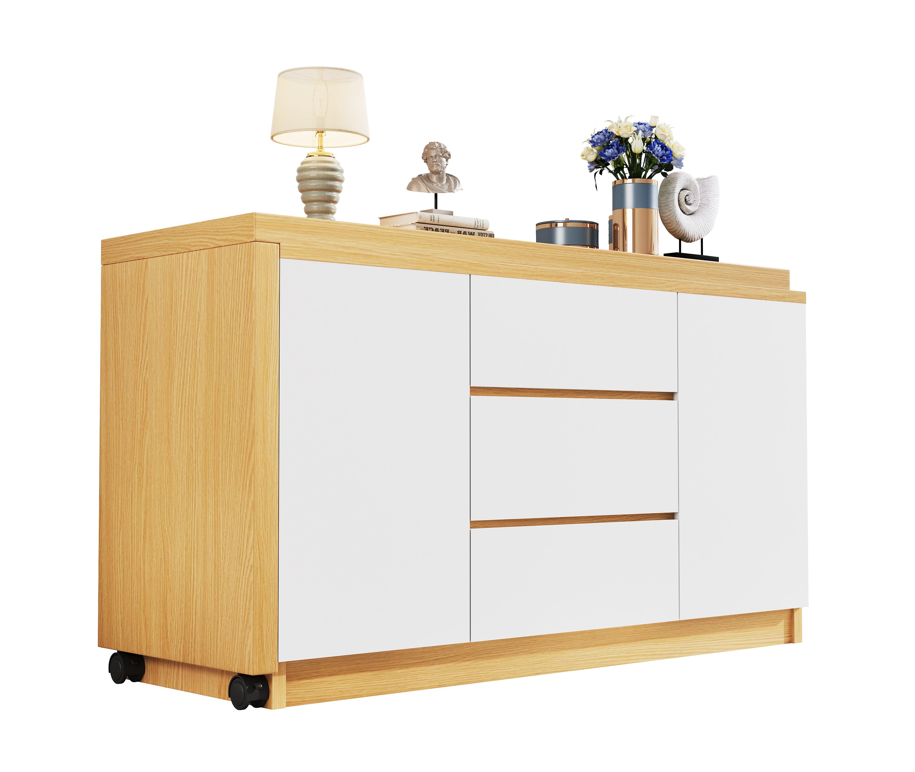 MODFU Eckschreibtisch L-förmiger Tisch, 360° drehbarer (Ausziehbarer Computertisch, Faltbarer Ecktisch, 1-St., fest arretierbar), 4 cm dickere, drehbare Tischplatte