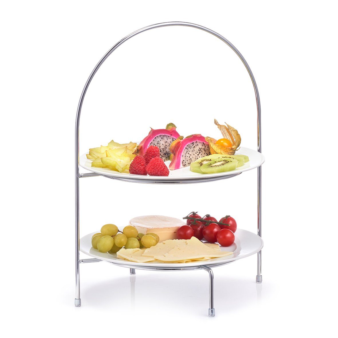 Basera® Etagere Teller Etagere, Metall verchromt (Eisen), (1-tlg), Serviergestell, verchromt, Metall