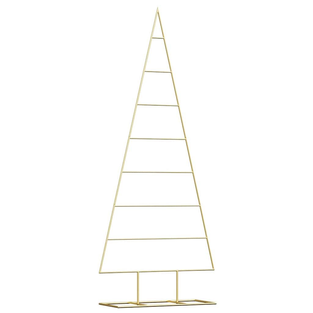 vidaXL Künstlicher Weihnachtsbaum Metall Weihnachtsbaum Gold 150 cm Pulverbeschichteter Stahl