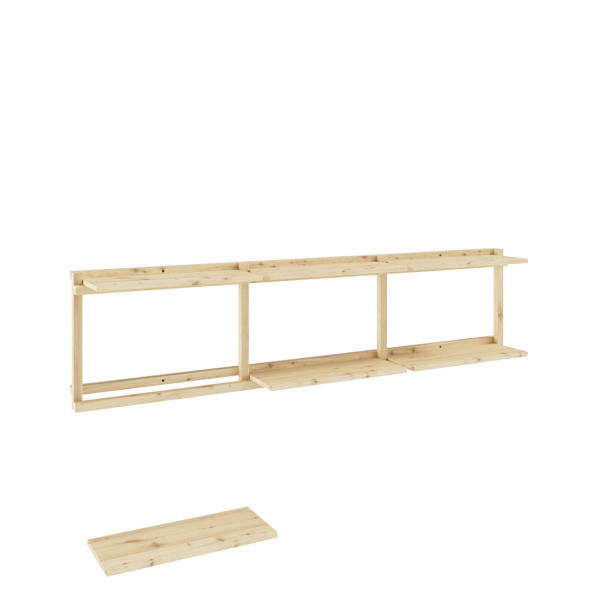 Karup Design Wandregal Groove Shelving Wide, Wandregal, Aufbewahrung, Deko, Platzsparend, inkl. 6 Abnehmbare Regalböden aus FSC®-zertifiziertem Massivholz