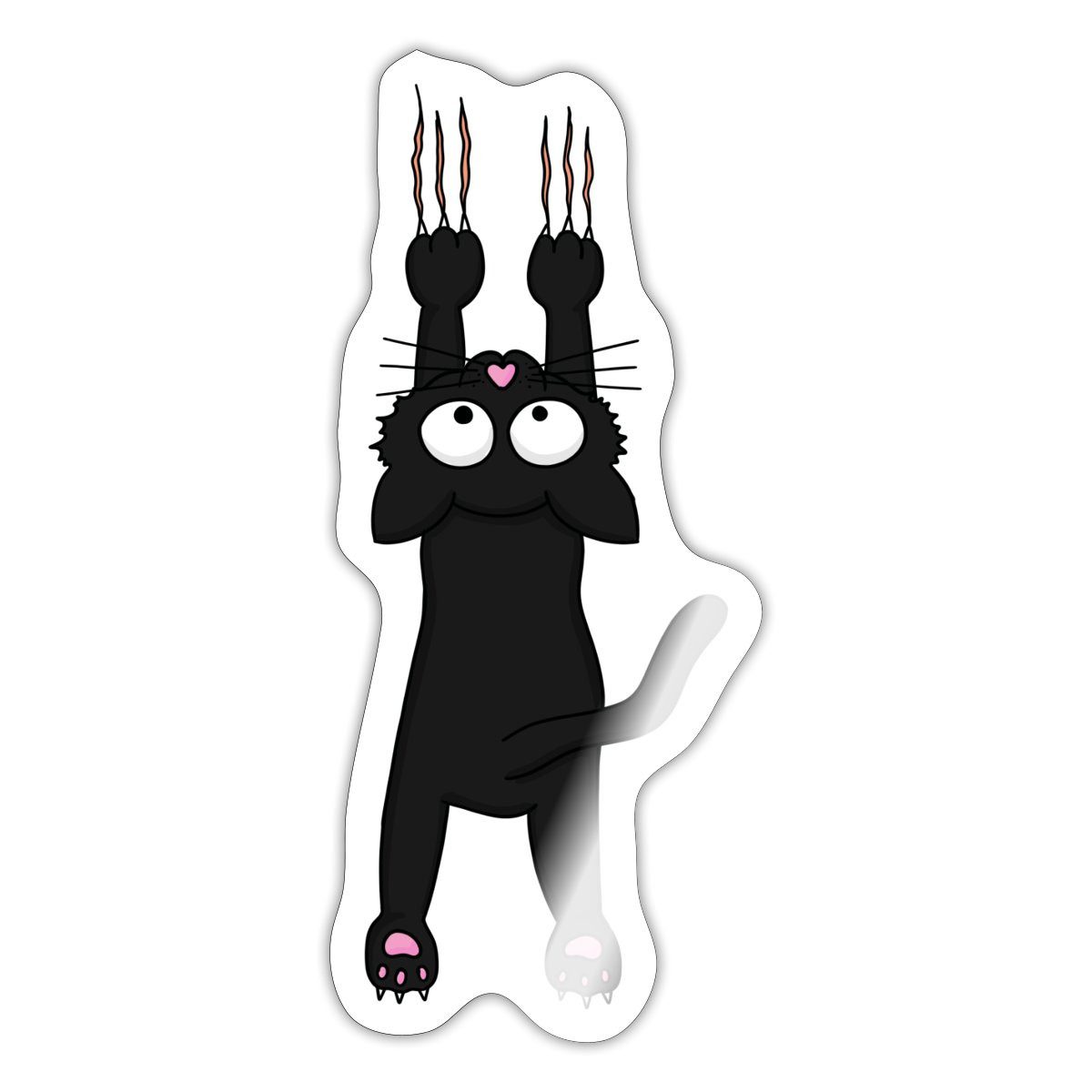 Spreadshirt Aufkleber Kletternde Schwarze Katze Sticker Aufkleber