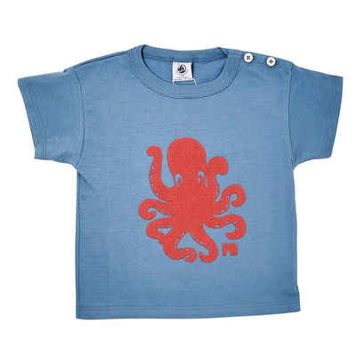 Petit Bateau Print-Shirt Petit Bateau T-Shirt mit Kraken Motiv in Flockdruck Grössen 6-36