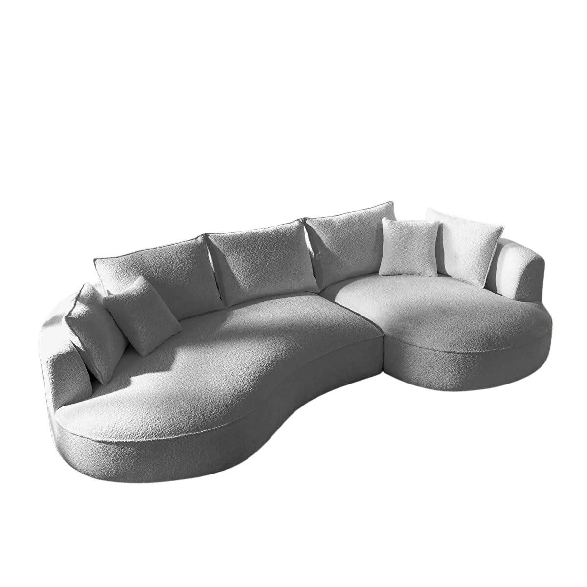 Skye Decor Ecksofa, Großes L Sofa mit Bouclé-Bezug – 30 DNS Schaum, pflegeleicht