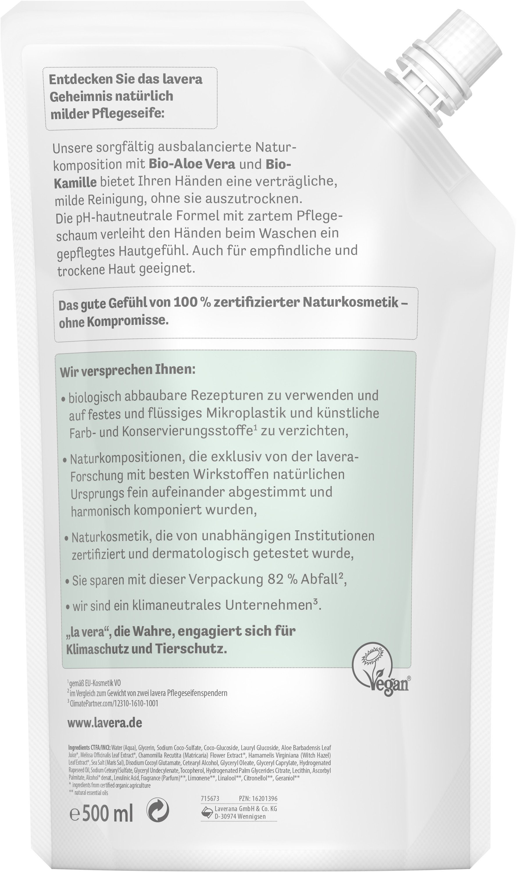 lavera Handseife Nachfüllbeutel basis sensitive milde Pflegeseife, 1-tlg.