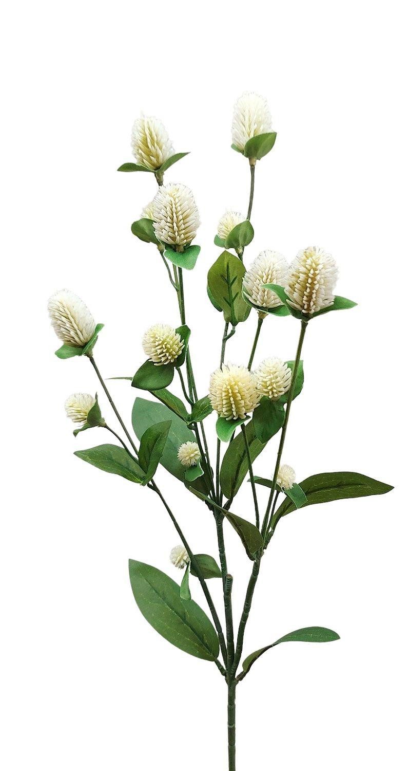 Kunstzweig Kunstblumen Zweig Kugelamarant THUSNELDA, Creme-weiß, 70cm Kugelamarant, artplants, Höhe 70.0 cm