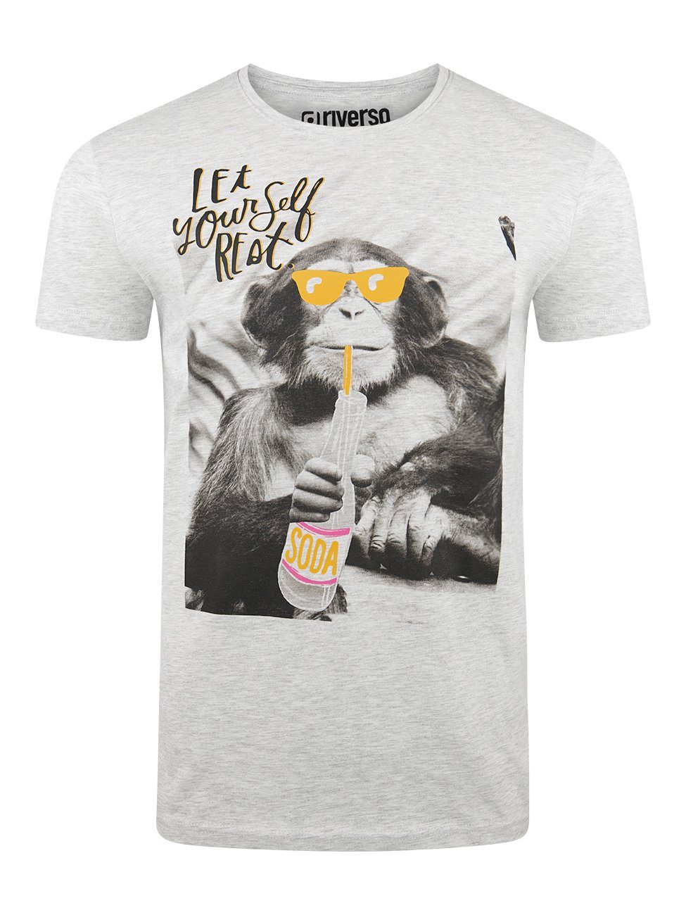 riverso T-Shirt Herren Fotoprintshirt RIVCharly Regular Fit (1-tlg) Kurzarm Tee Shirt mit Rundhalsausschnitt