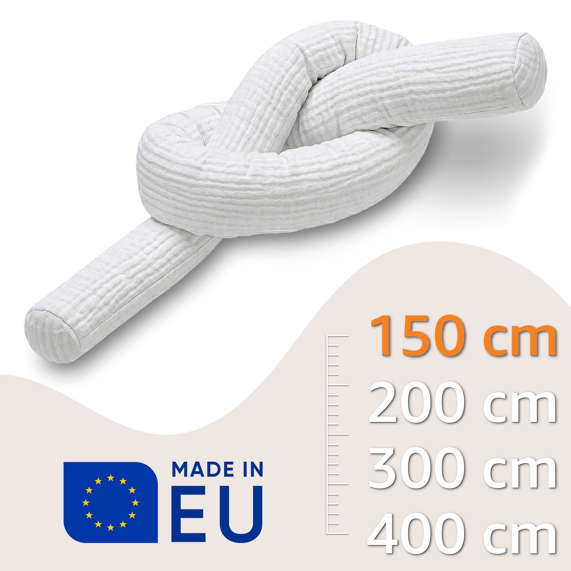 Totsy Baby Seitenschläferkissen Bettschlange Body Pillow - Kopfkissen lang Bettrolle Schlafkissen