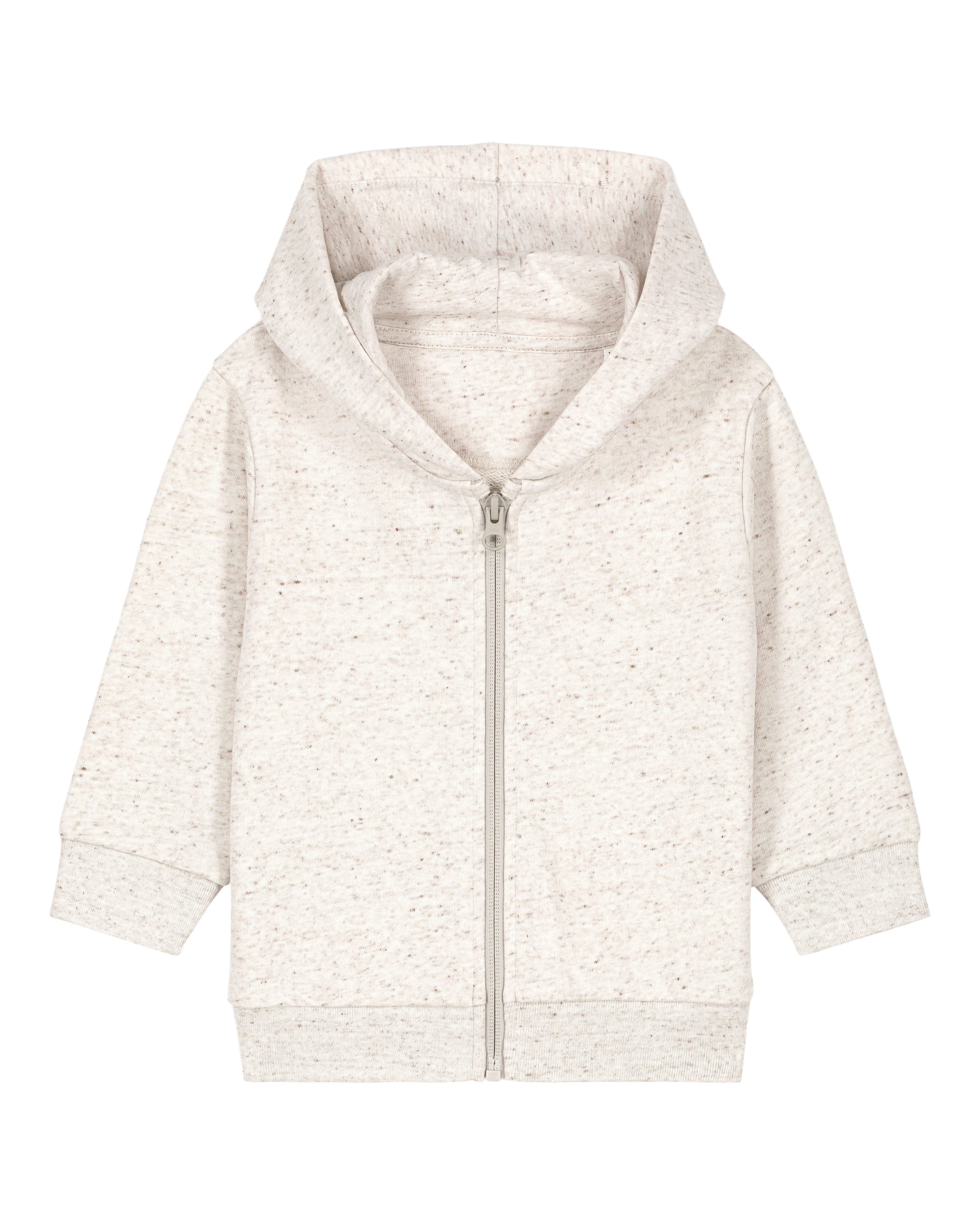 Sitztgut Kapuzensweatjacke Baby Zip-Hoodie aus Bio-Baumwolle (1-tlg) Reißverschluss mit Kinnschutz und gefütterte Kapuze