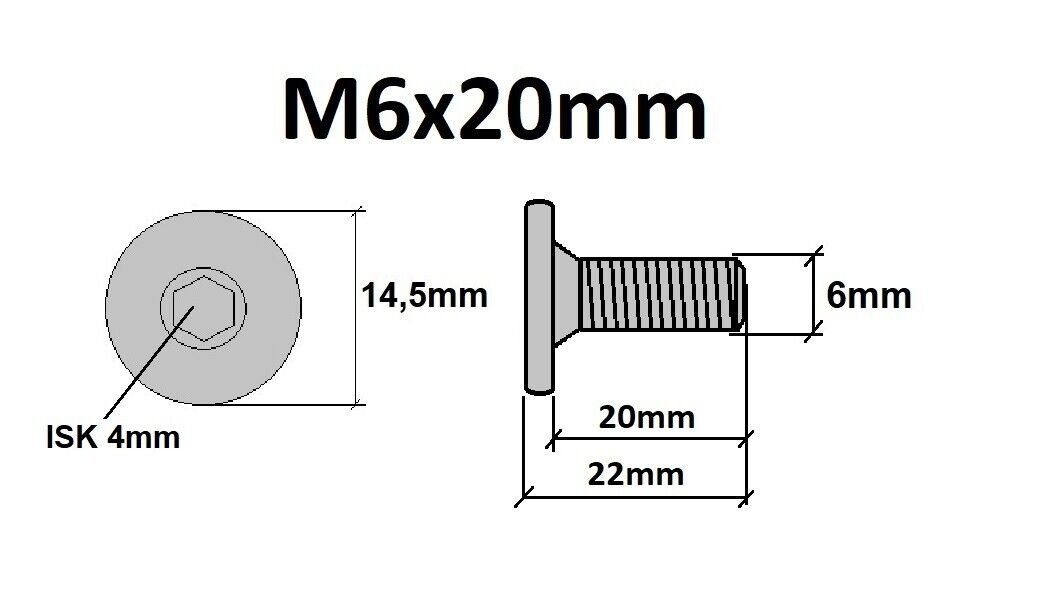 Prima-Online Schraube Flachkopfschrauben Möbelschrauben Stahl Gelb Verzinkt M6 Flachkopf SW4
