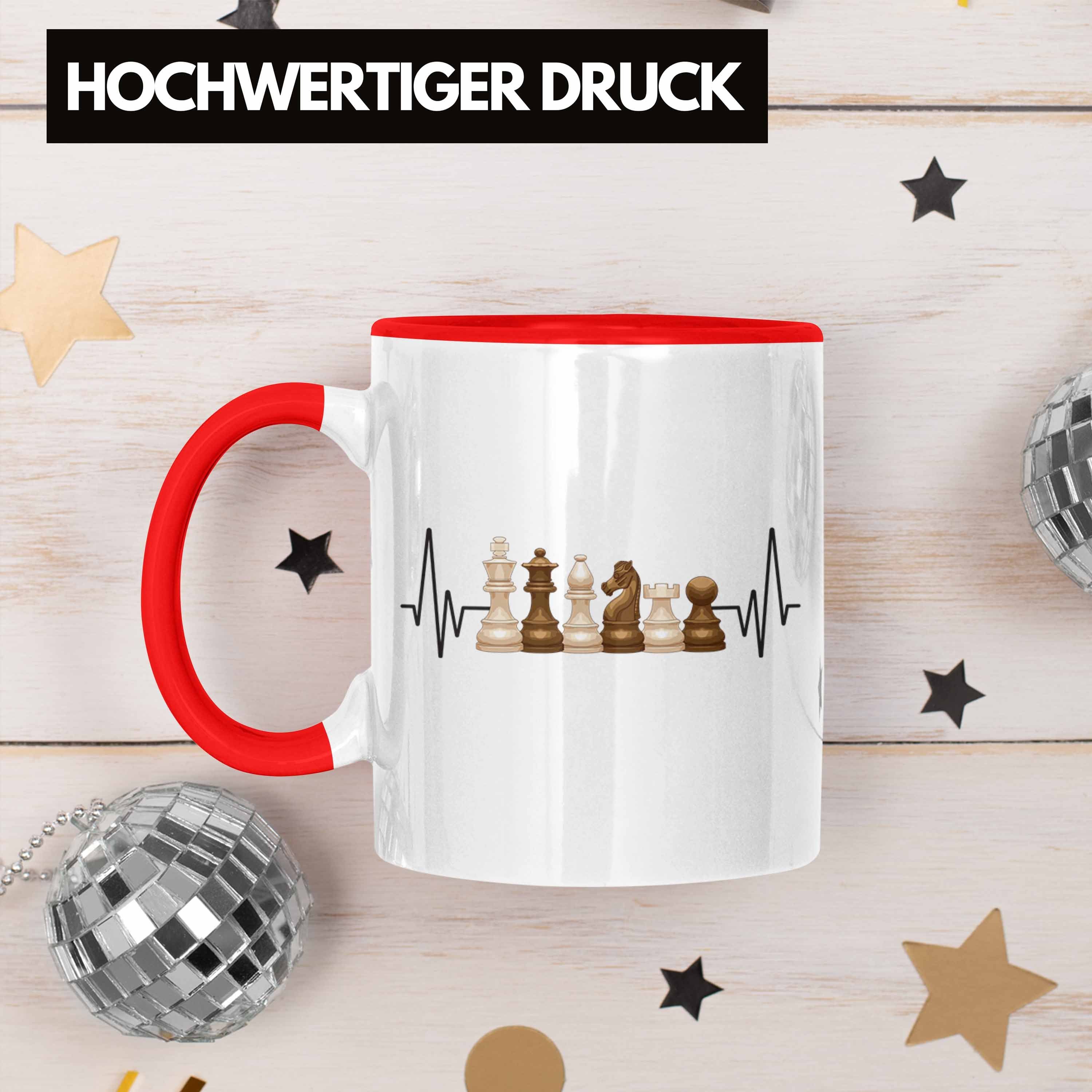 - Herzschlag Hobby Trendation Trendation für Schachspieler Tasse Tasse Schach Geschenk Rot