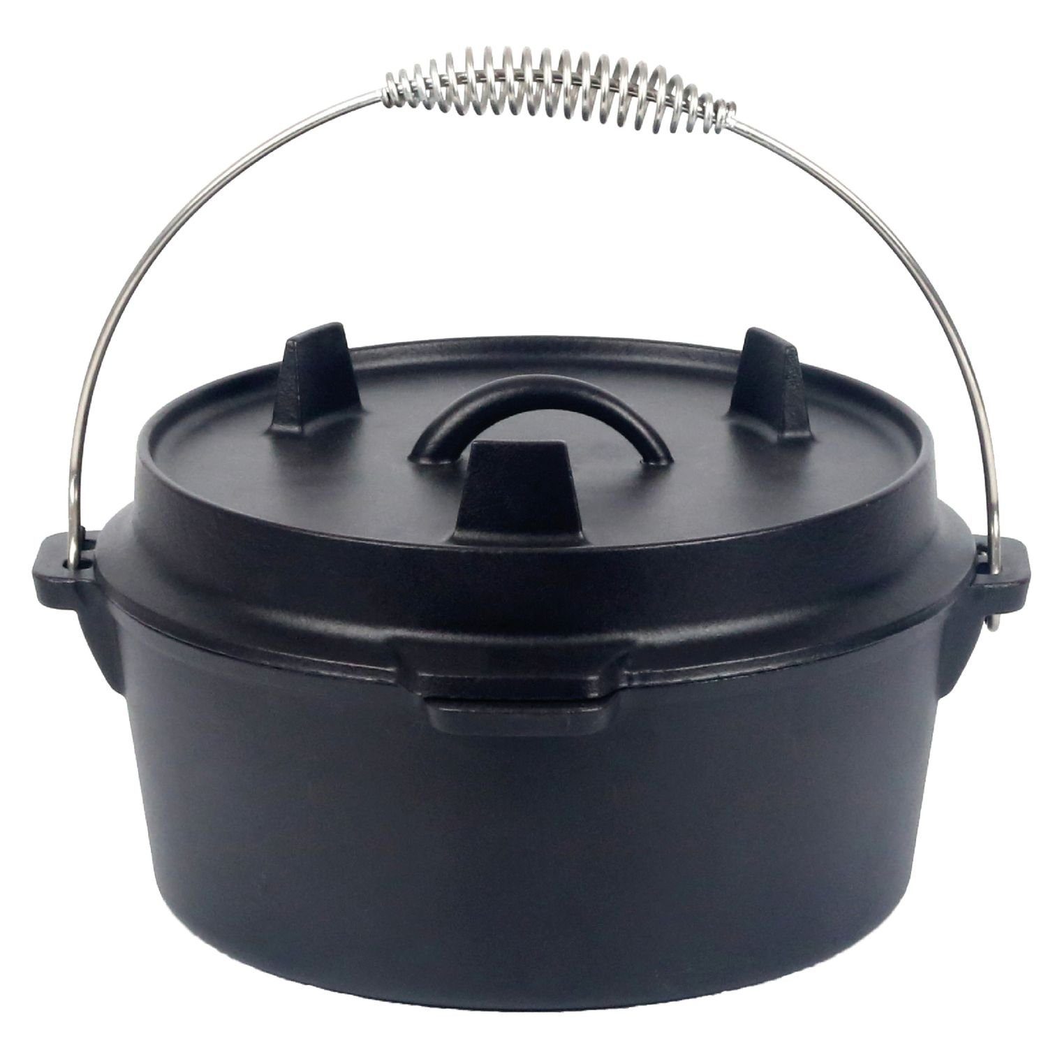 Fleischtopf Dutch Oven Topf aus Gusseisen 4,3 L Schmortopf Kochtopf Grillplatte