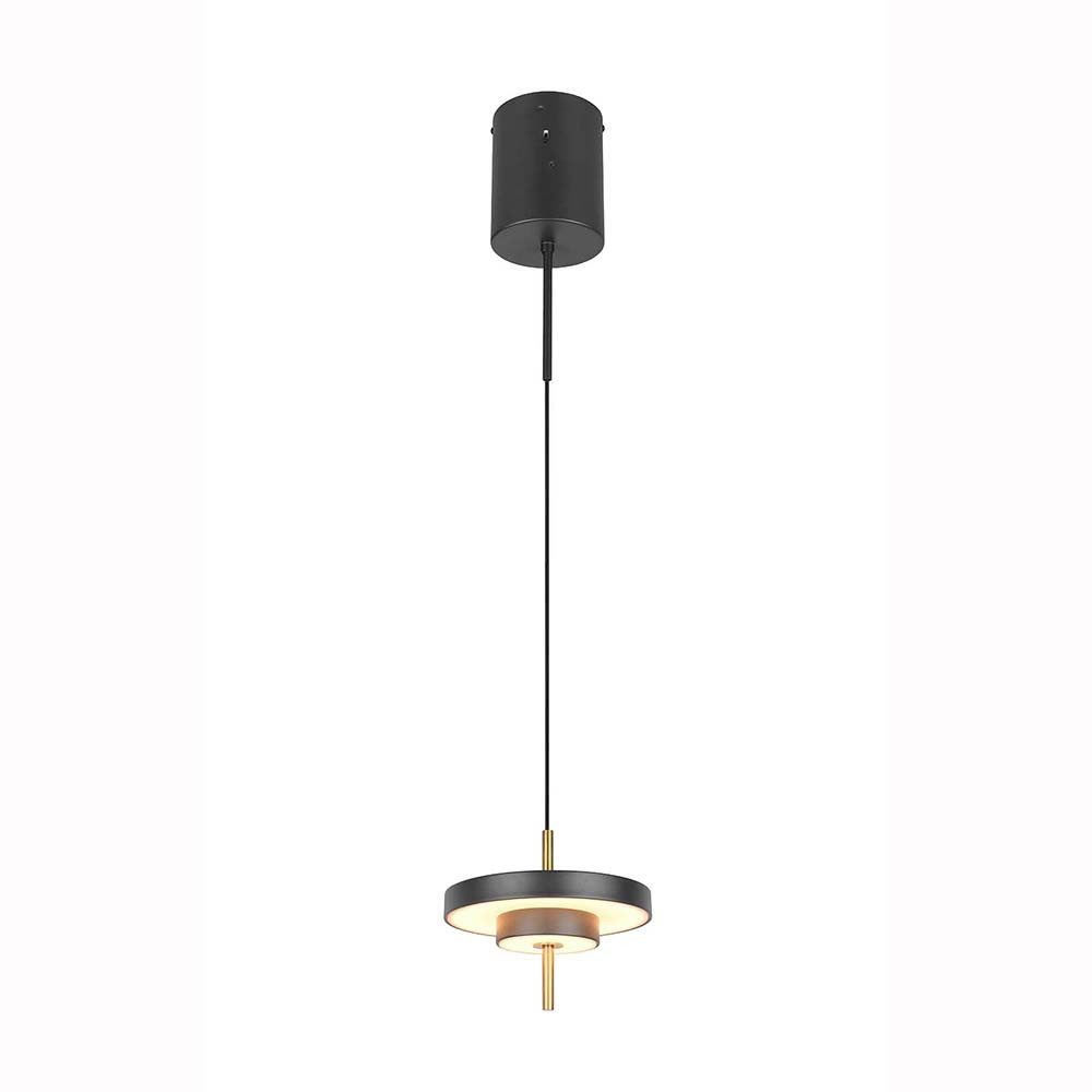 TRIO Leuchten Hängeleuchte, LED-Leuchtmittel fest verbaut, Warmweiß, Neutralweiß, Pendelleuchte LED CCT Hängeleuchte Metall gold schwarz Switch-Dimmer H