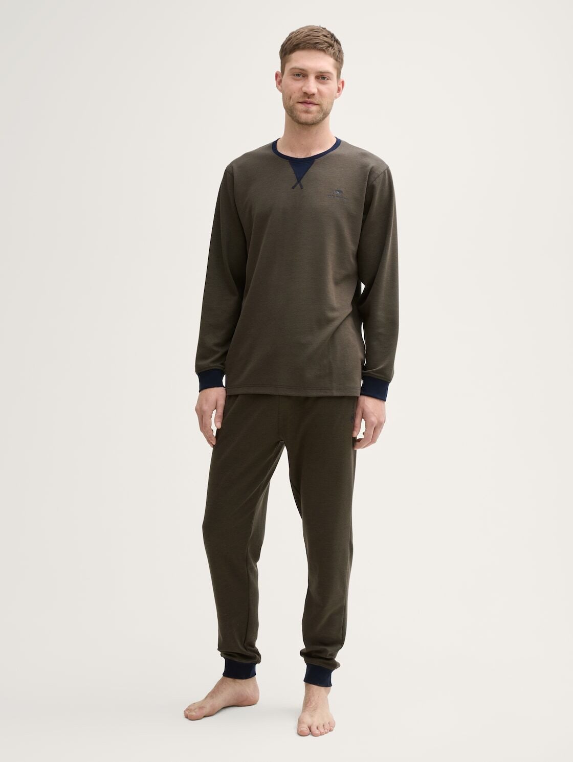 Pyjama Pyjama-Set mit Logo-Print und Kordelzug