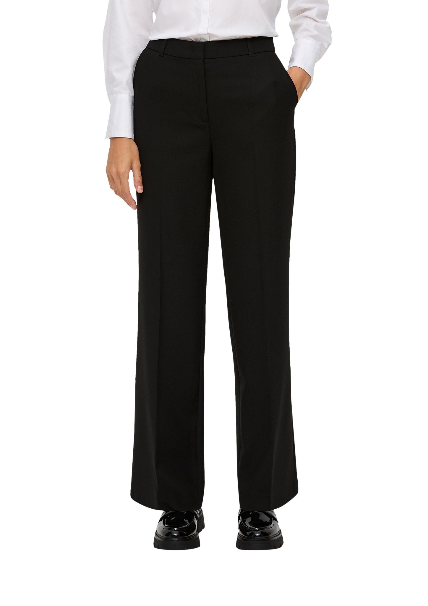 s.Oliver BLACK LABEL Bügelfaltenhose in Unifarbe günstig online kaufen