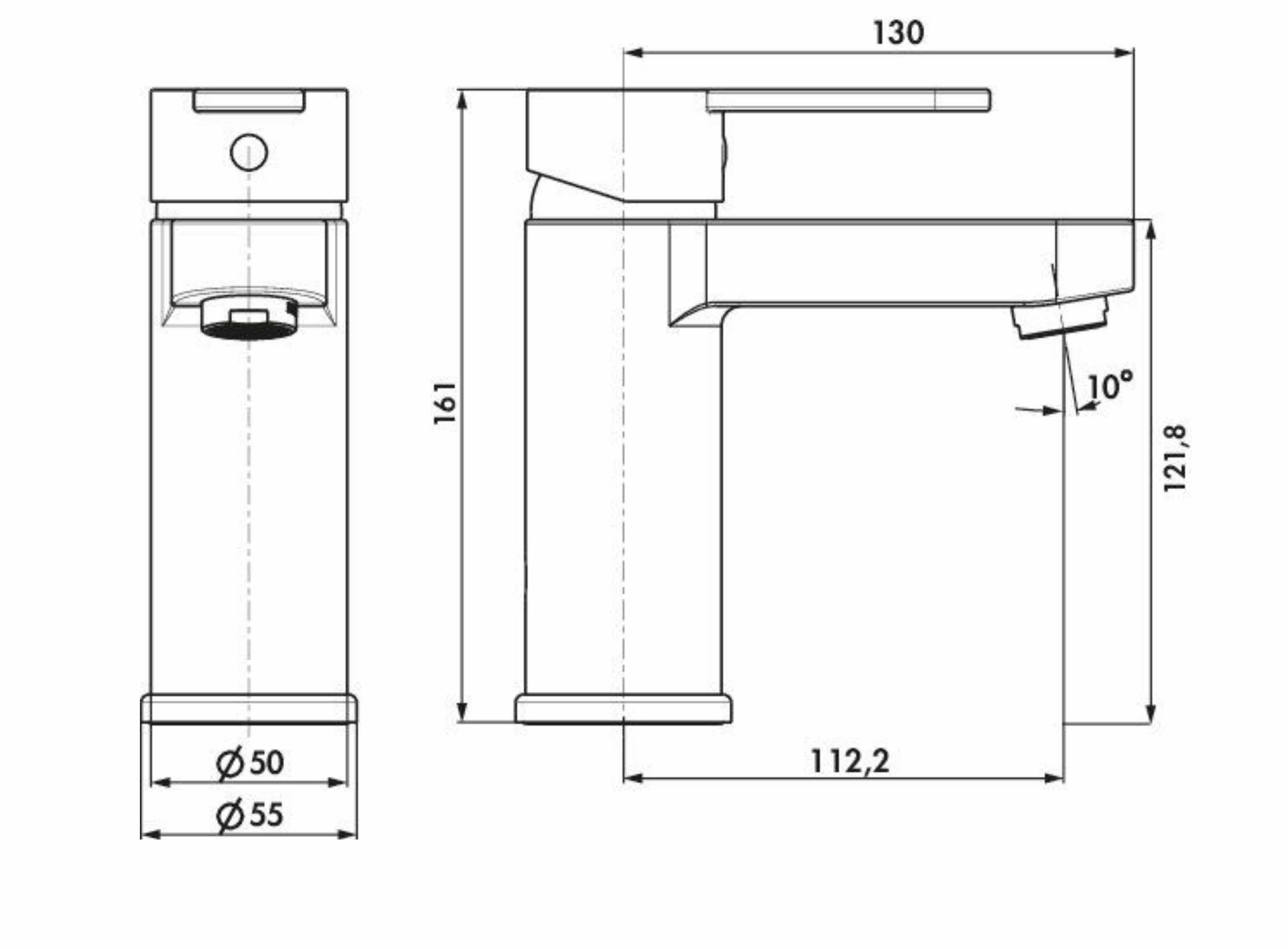 Naber Badarmatur Naber LINEA Kardon 2 Bad, chrom, Hochdruck