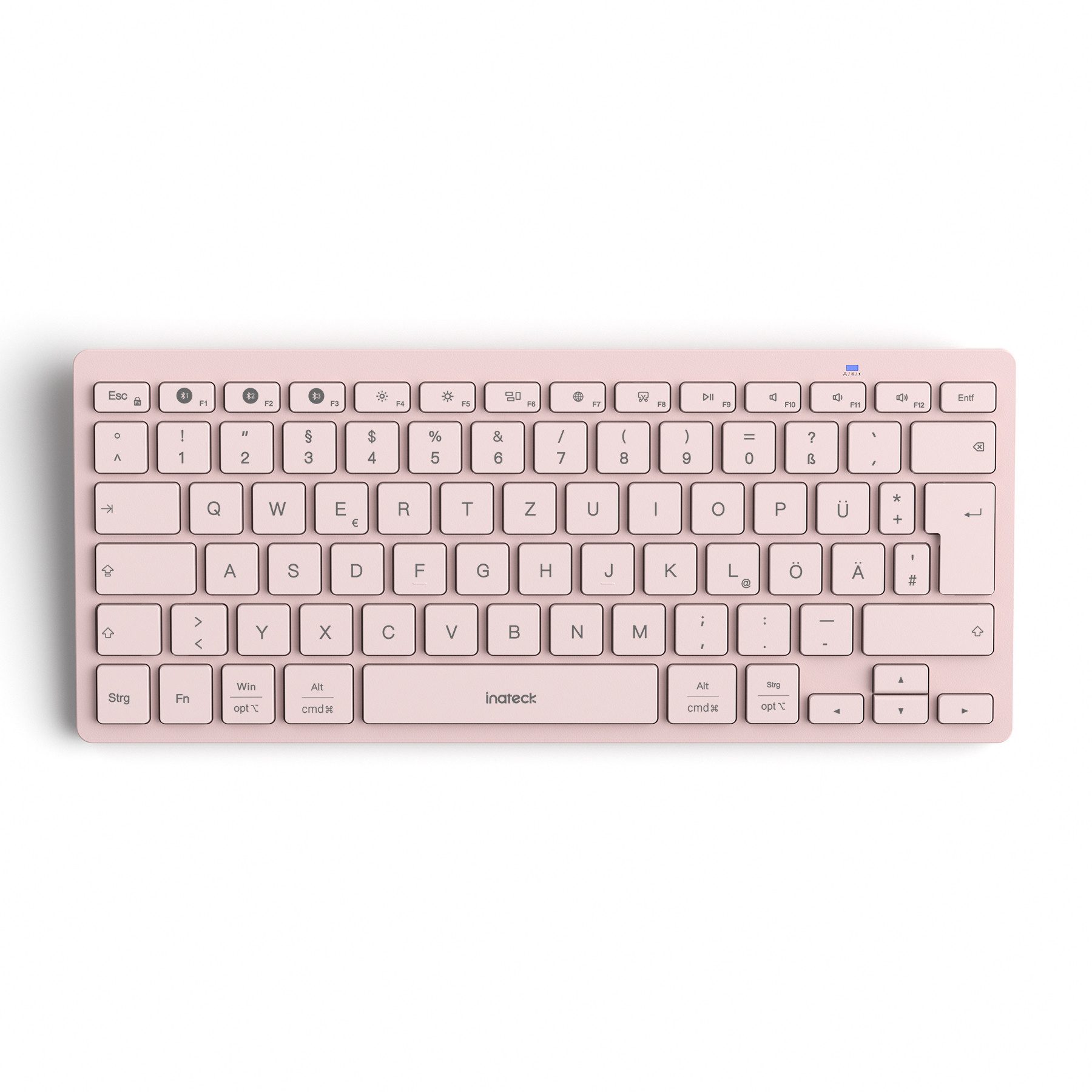 Inateck für iPad Pro/Air/Mini/Windows/Android/IOS, Ergonomisches Design Wireless-Tastatur (Ultraslim, Vergrößerte Tastenkappen, 3 Bluetooth)