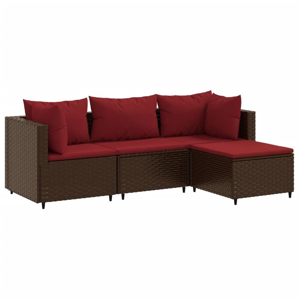vidaXL Gartenlounge-Set 4-tlg. Garten-Lounge-Set mit Kissen günstig online kaufen