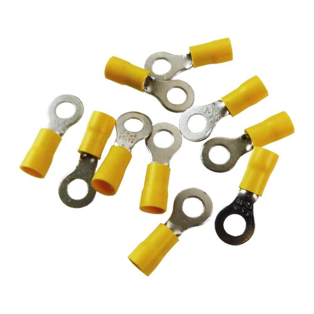 XBS Ringkabelschuh gelb Quetschkabelschuhe 8mm 10Stk Ringkabelschuhe Ringösen 4-6mm2, MSZ 1-tlg