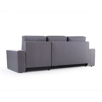 MOEBLO Ecksofa ZENO, Eckcouch mit Bettfunktion Couch L-Form Polstergarnitur Wohnlandschaft Polstersofa mit Ottomane Couchgranitur Sofa, mit Schlaffunktion und Bettkasten, - (BxHxT): 243x89x137cm